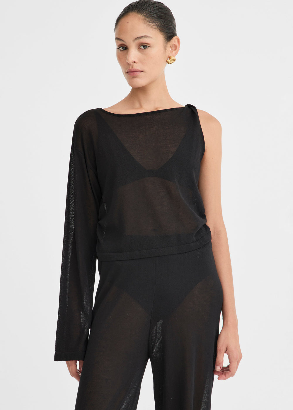 Solaqua Adele Knit Top - Noir - 1