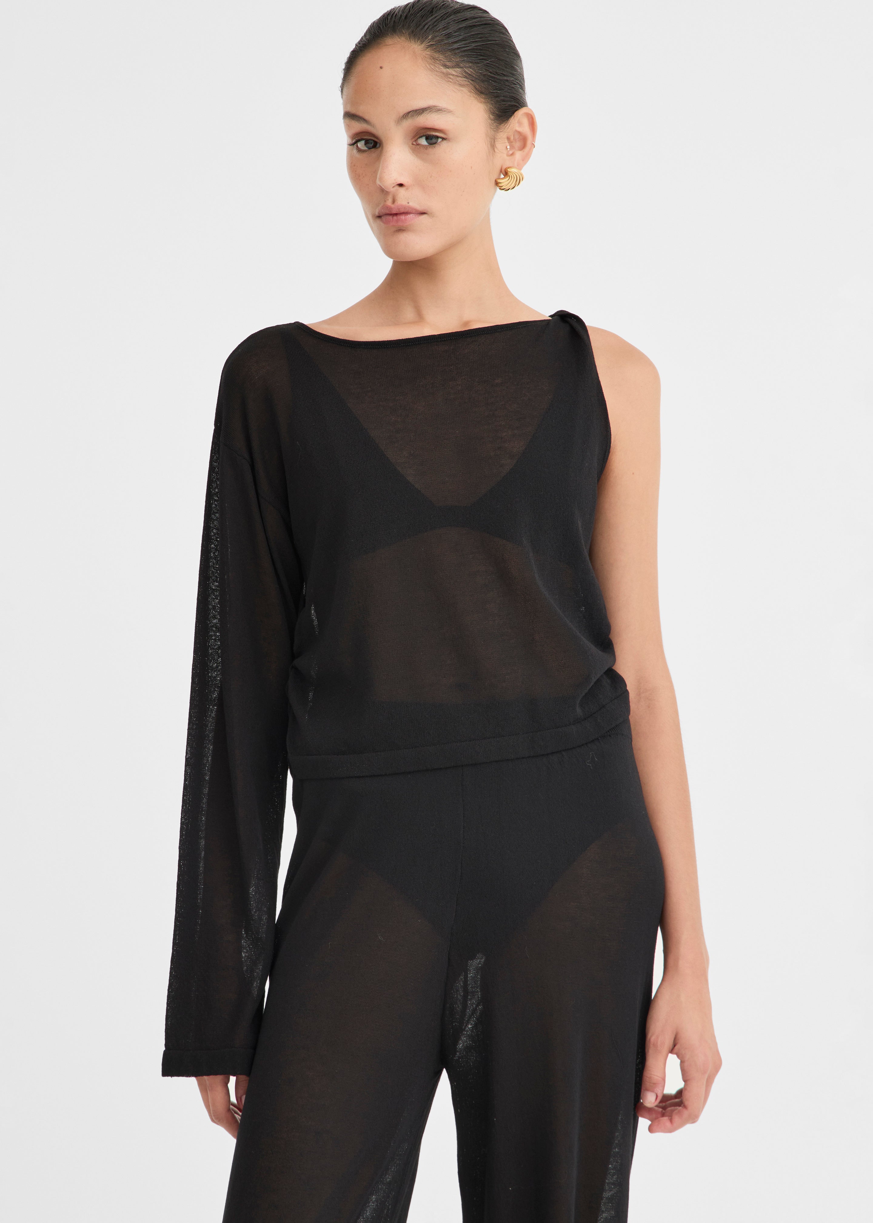 Solaqua Adele Knit Top - Noir - 2