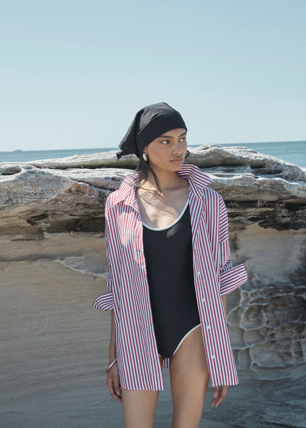 Solaqua Franca Striped Shirt - Red/White - 8