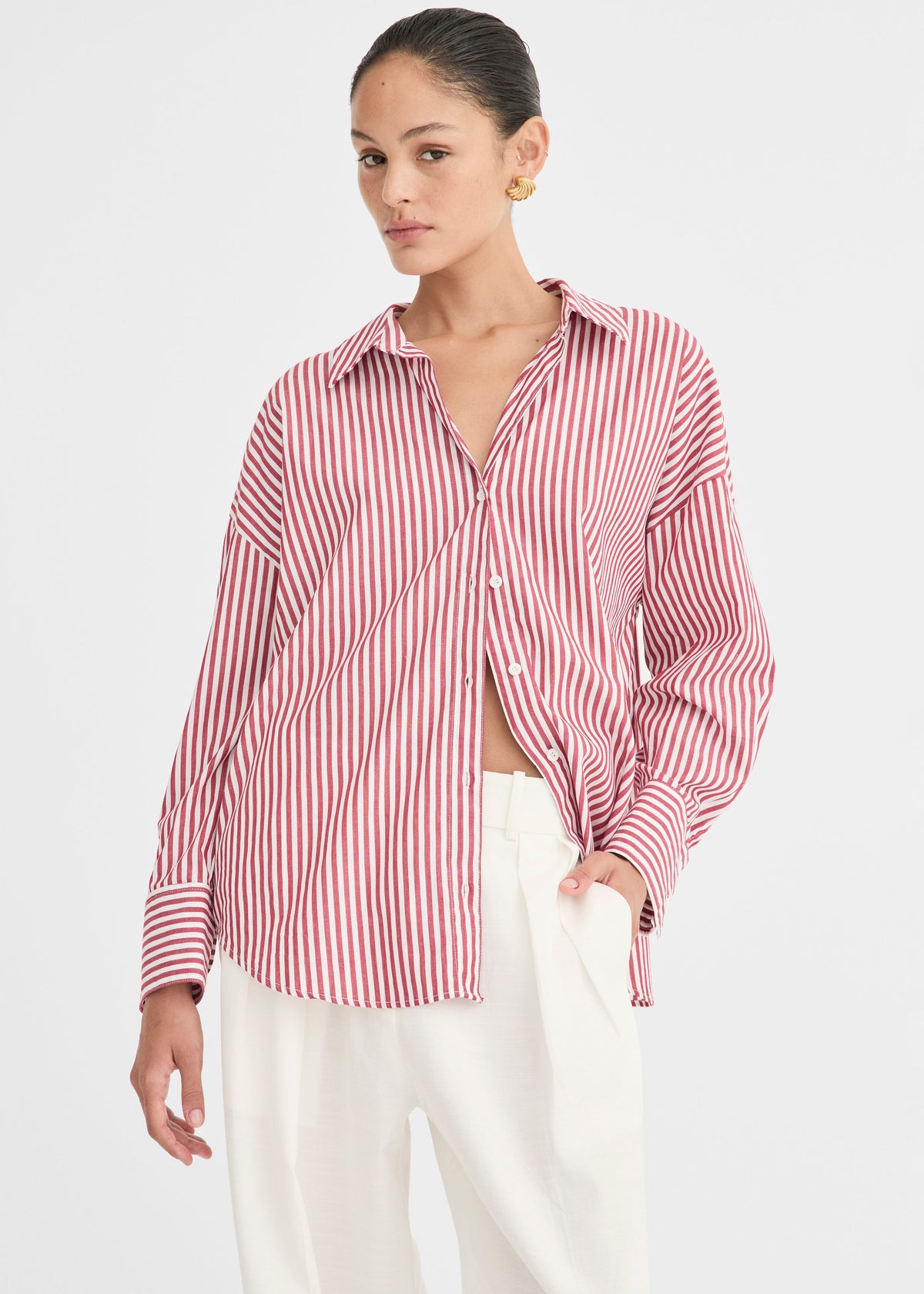Solaqua Franca Striped Shirt - Red/White - 4