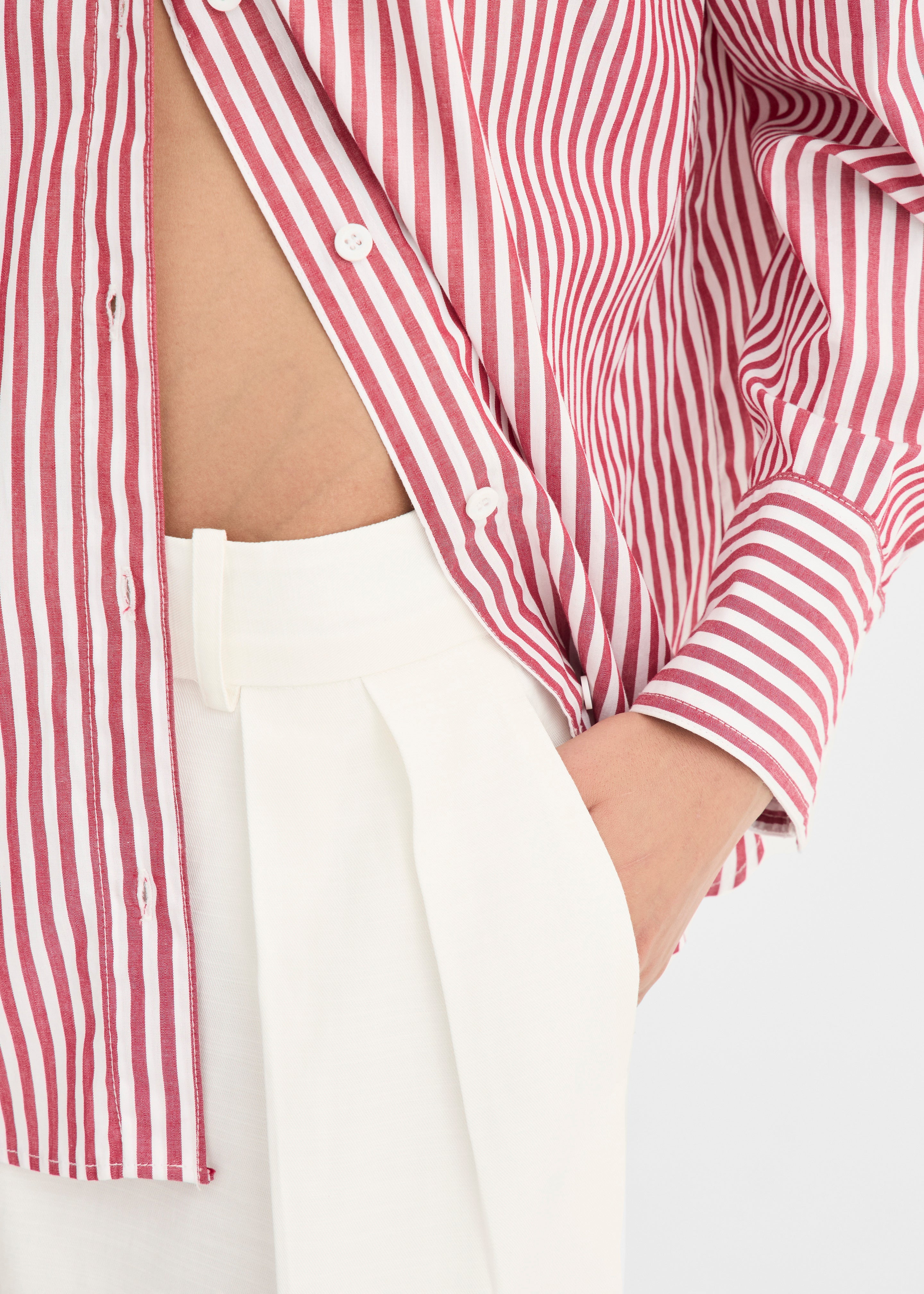 Solaqua Franca Striped Shirt - Red/White - 6