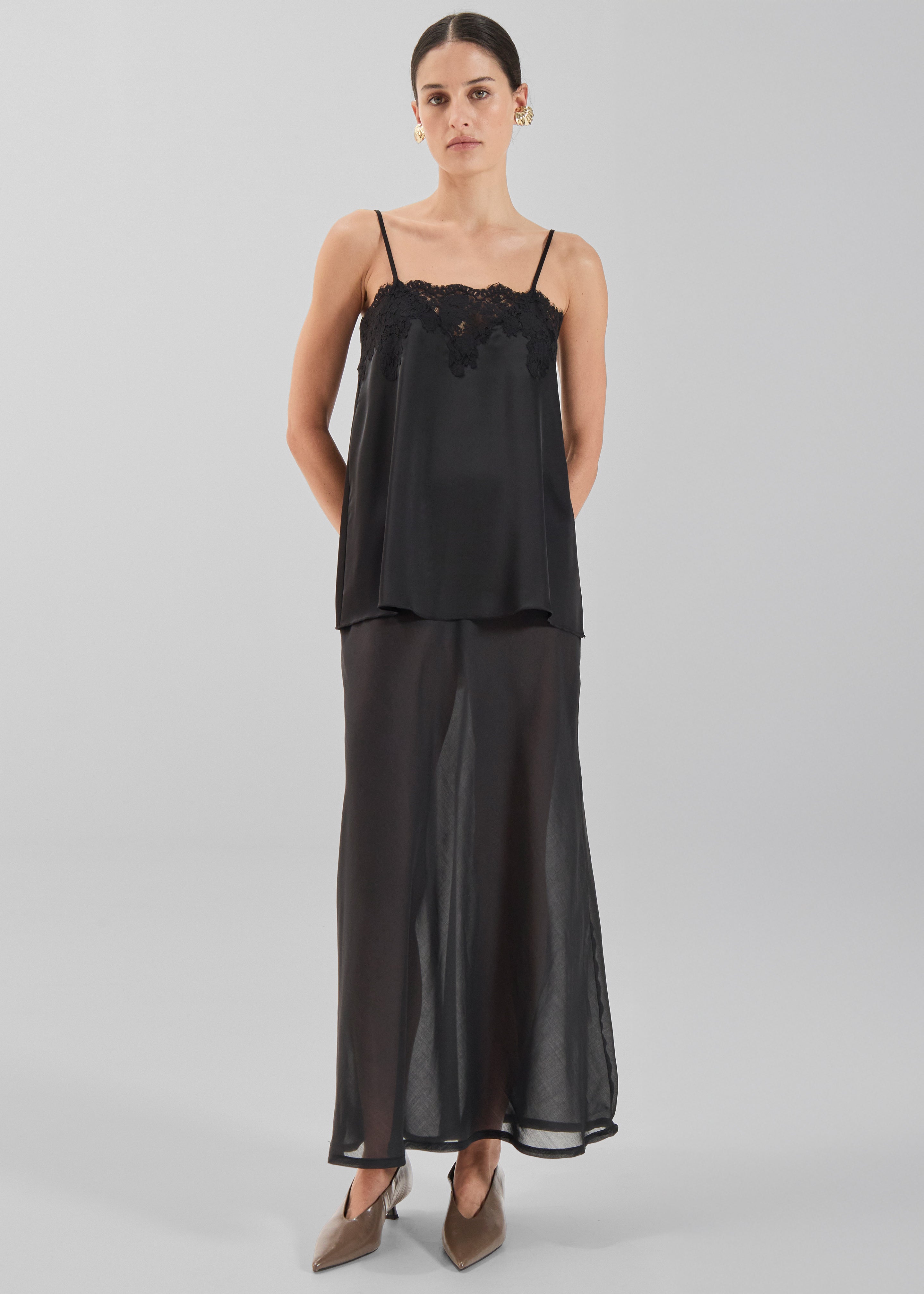 Solaqua Francesca Bias Skirt - Noir - 1