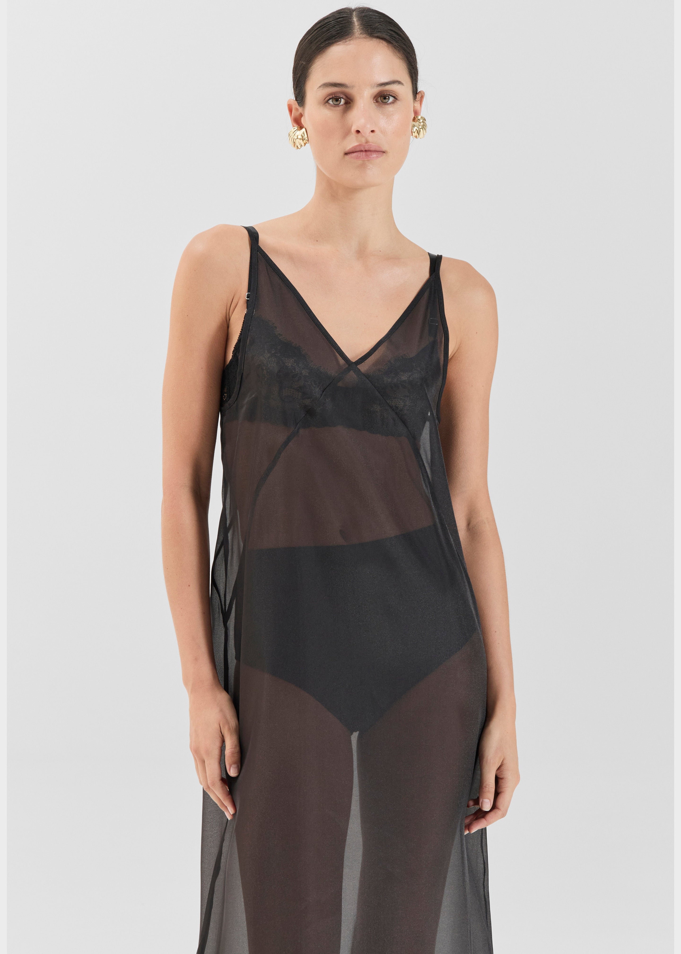 Solaqua Georgette Dress - Noir - 2