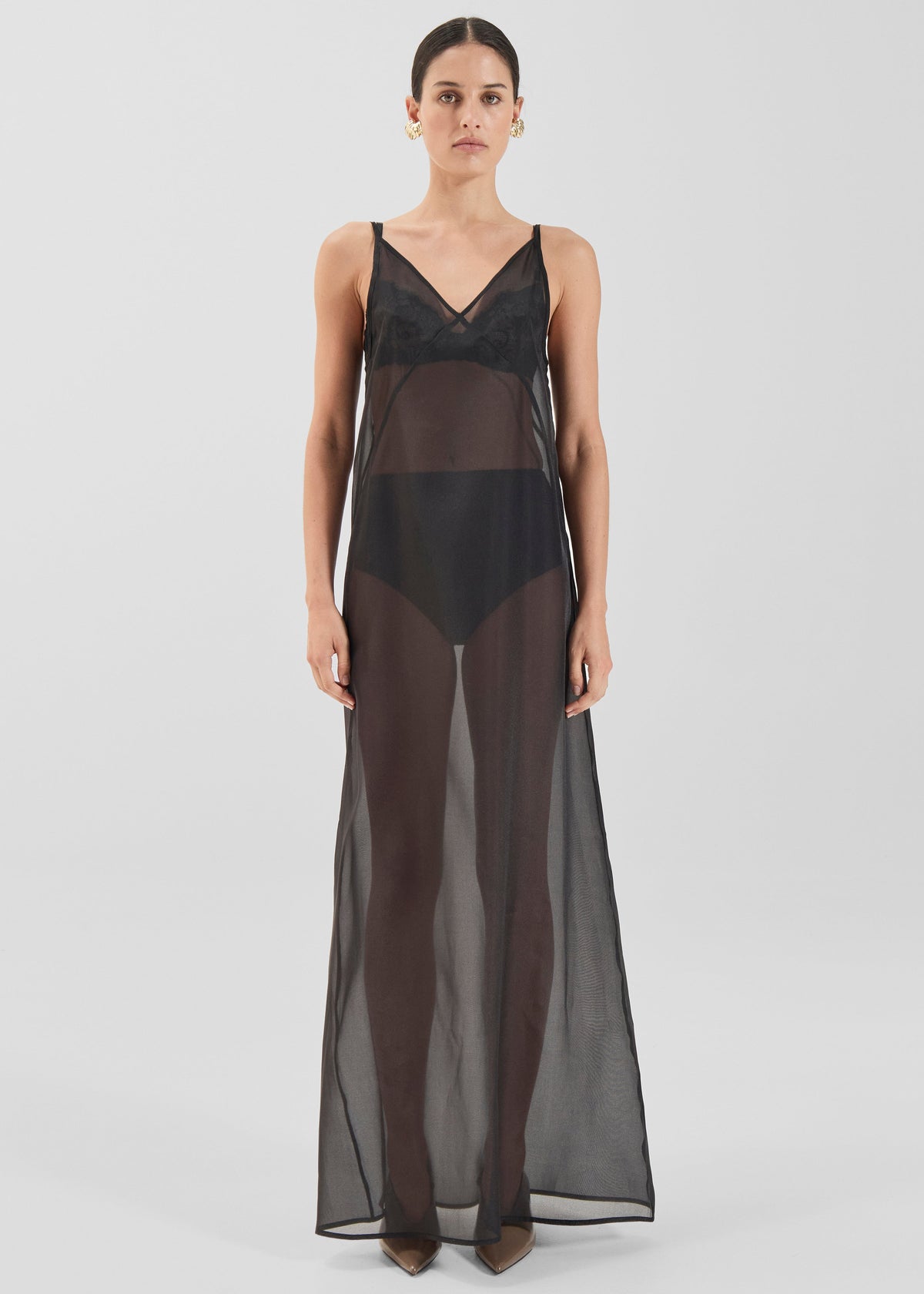 Solaqua Georgette Dress - Noir - 1