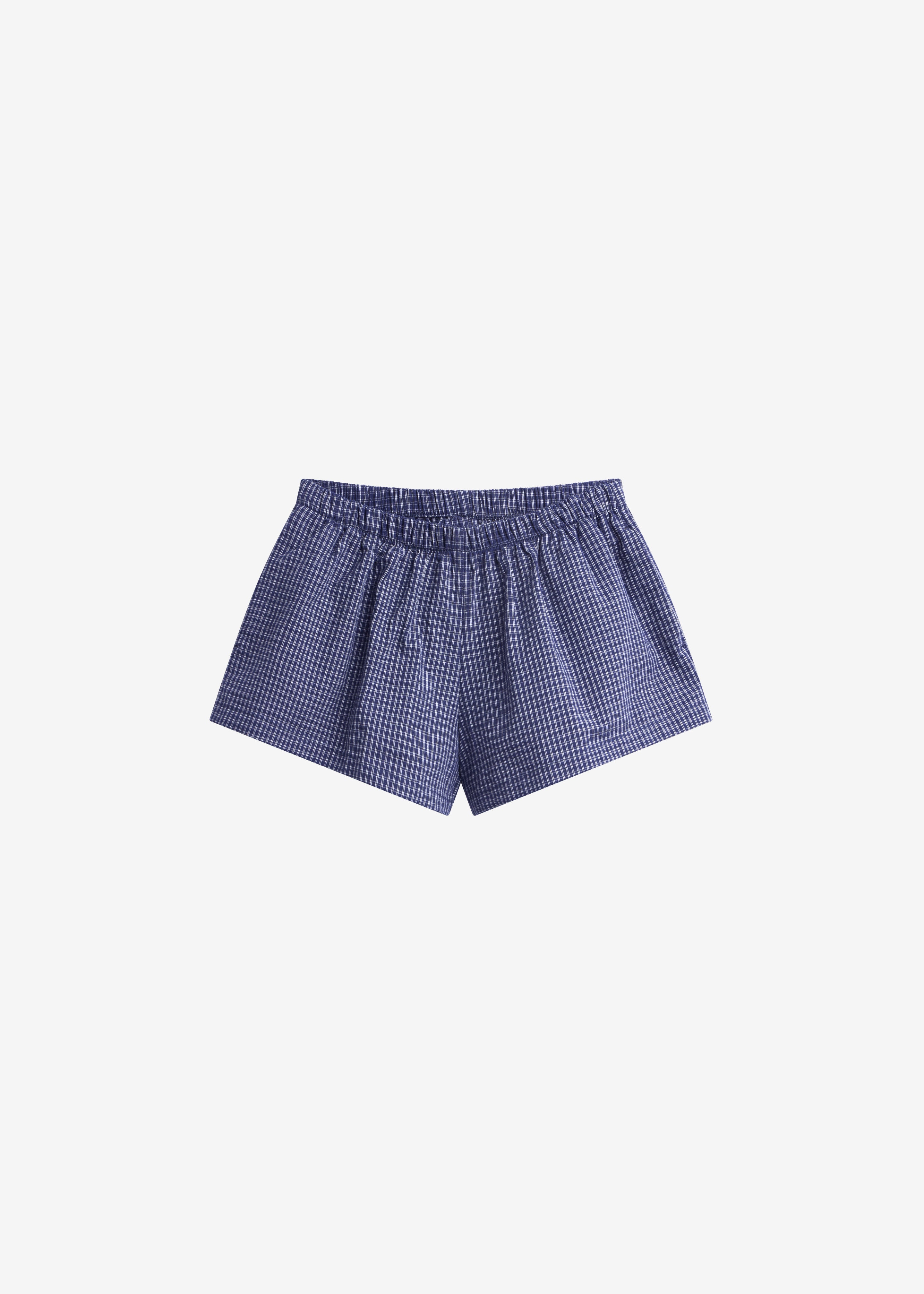 Solaro Mini Shorts - Navy Plaid - 10