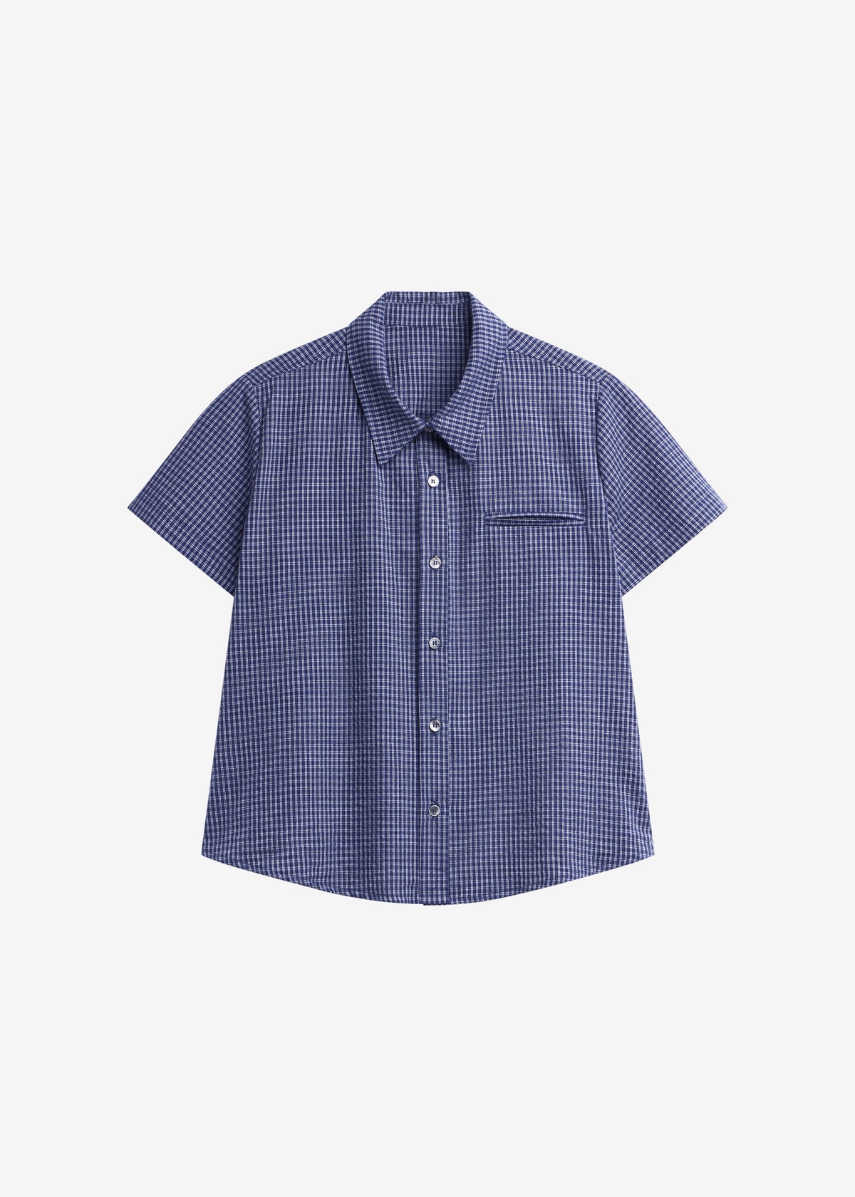 Solaro Short Sleeve Shirt - Navy Plaid - 8