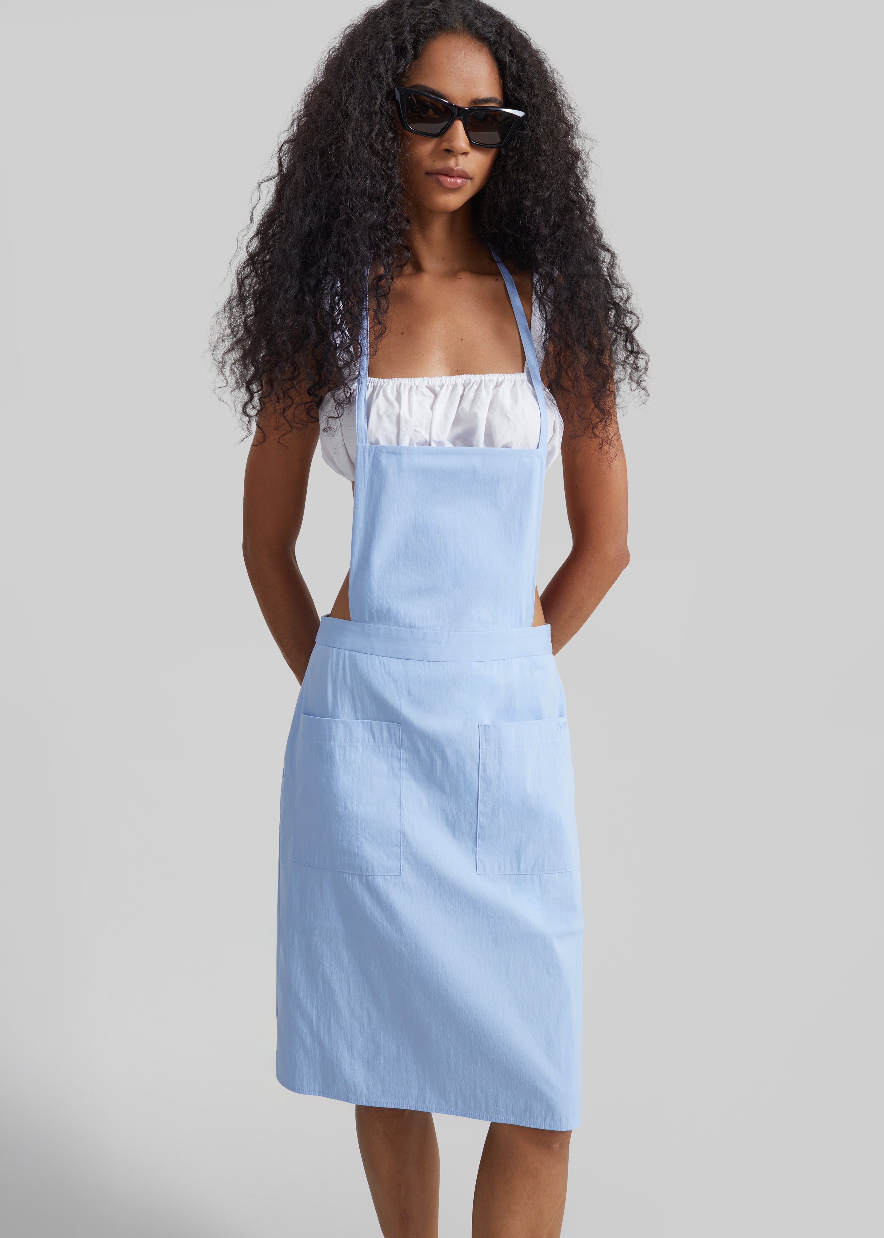 Solea Gathered Poplin Bralette - White - 6