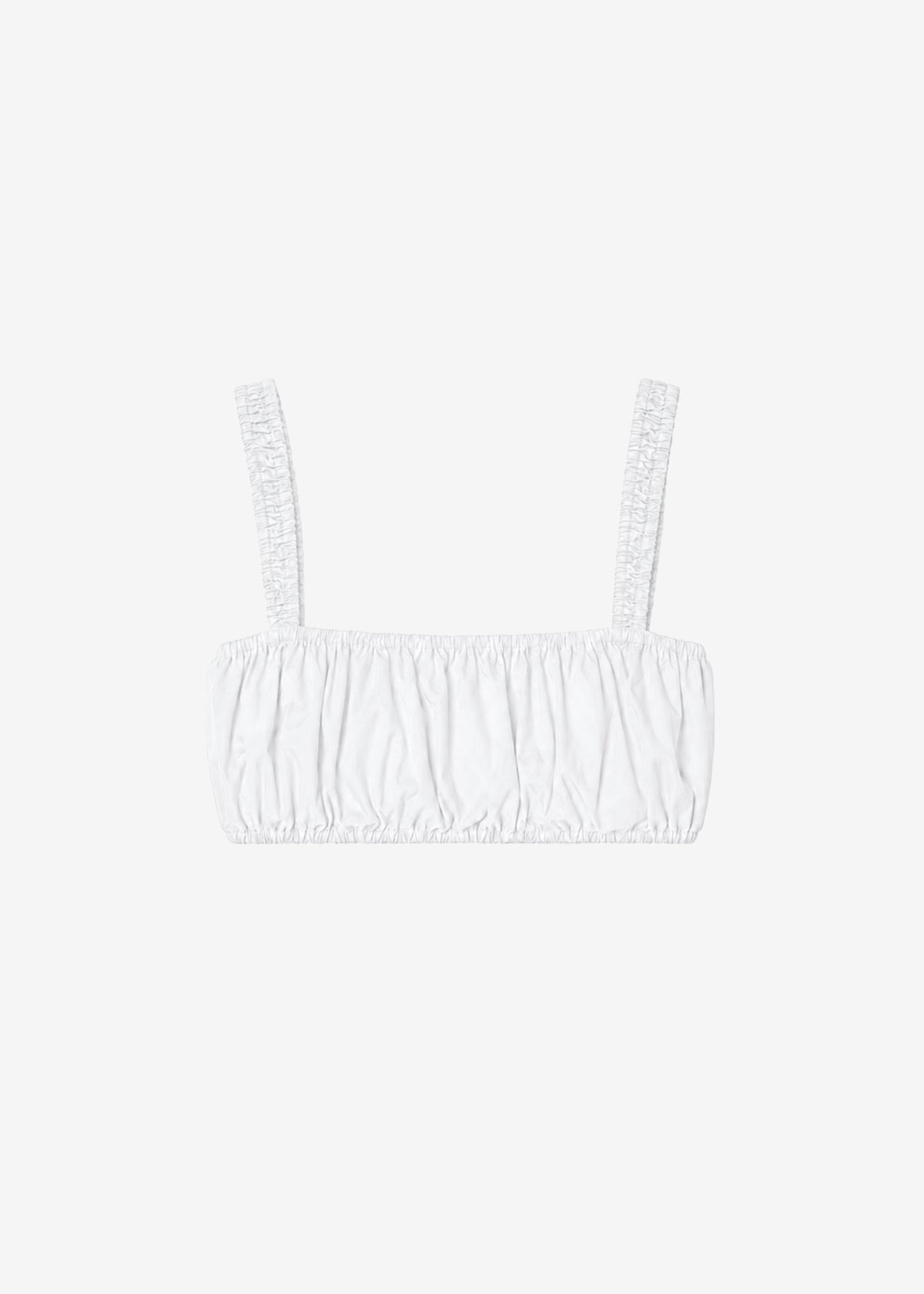Solea Gathered Poplin Bralette - White - 10