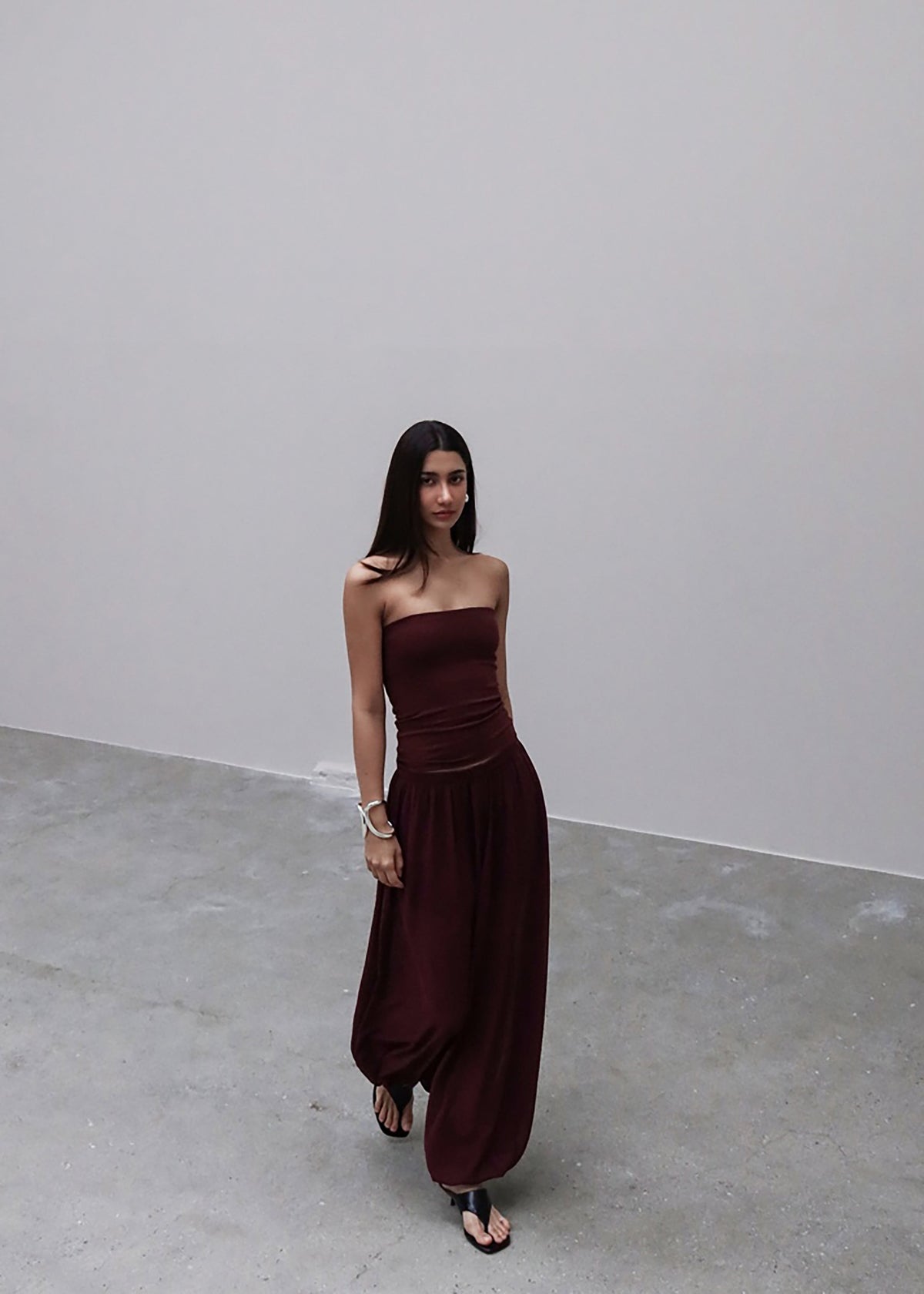Solrae Fluid Balloon Pants - Burgundy - 12