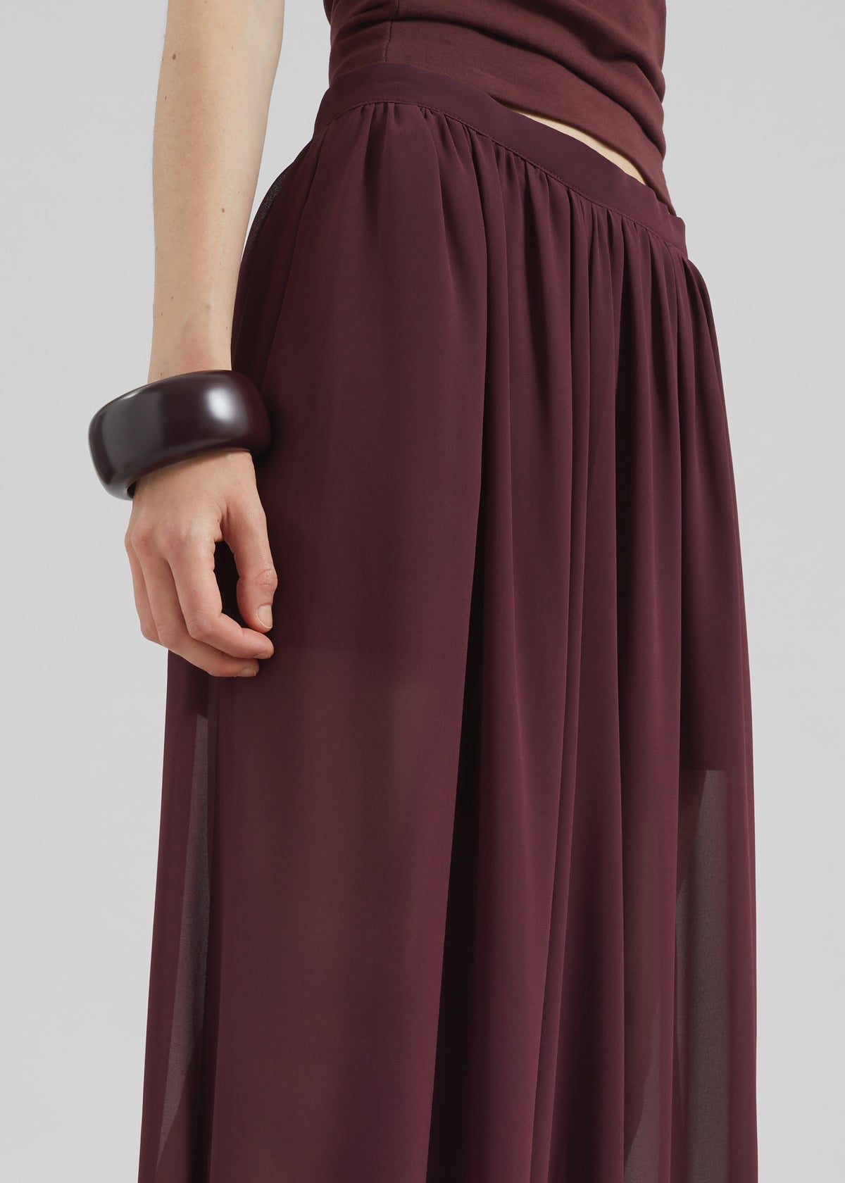 Solrae Fluid Balloon Pants - Burgundy - 5