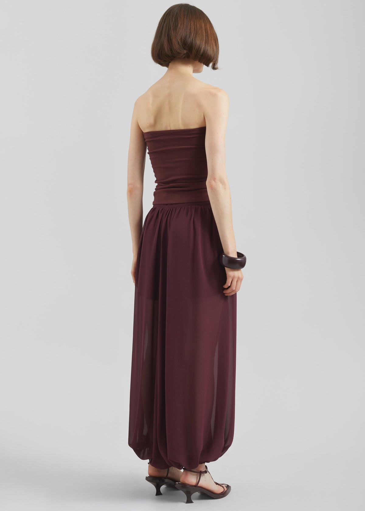 Solrae Fluid Balloon Pants - Burgundy - 13