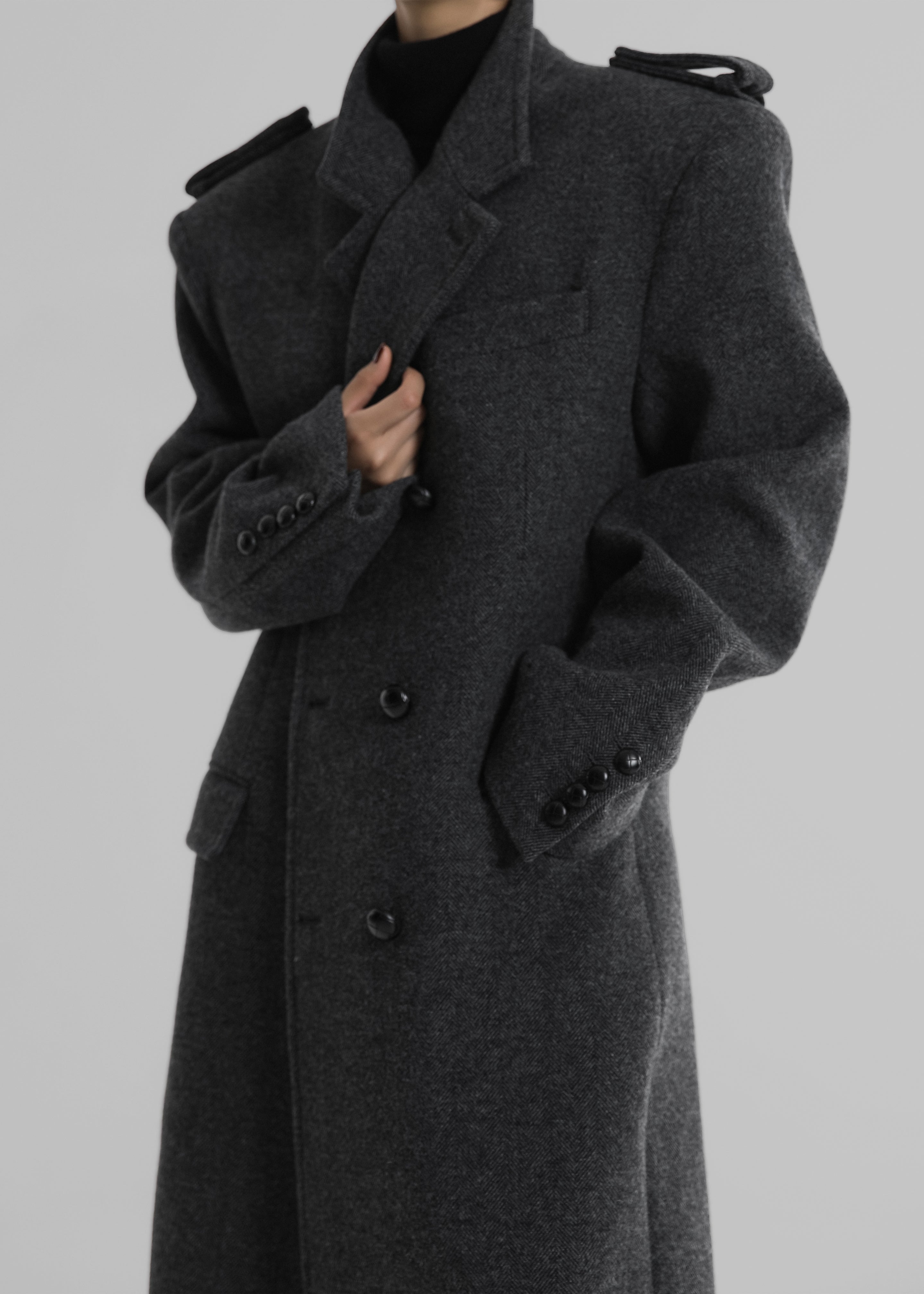 Somerset Herringbone Coat - Grey - 11