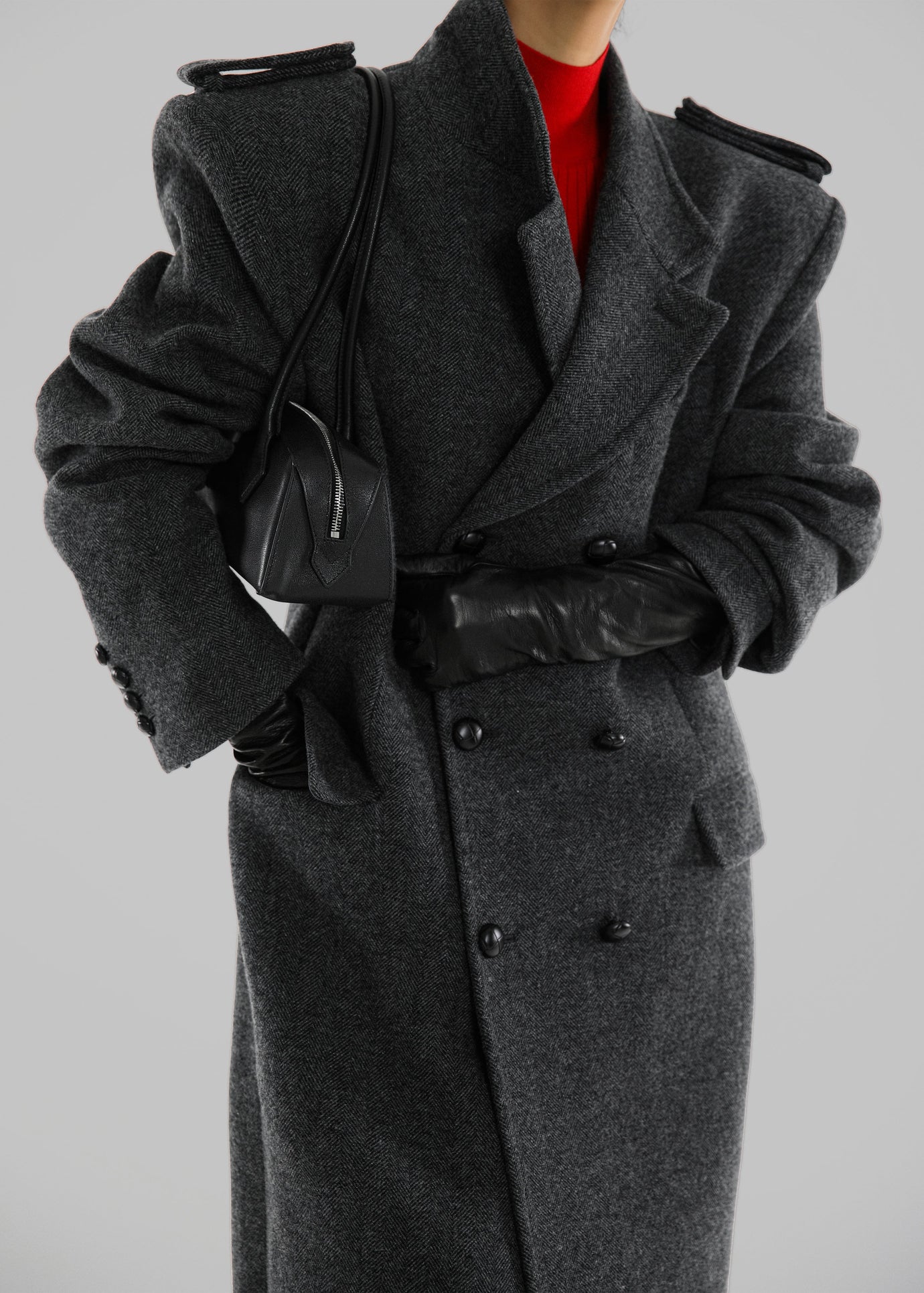 Somerset Herringbone Coat - Grey - 1