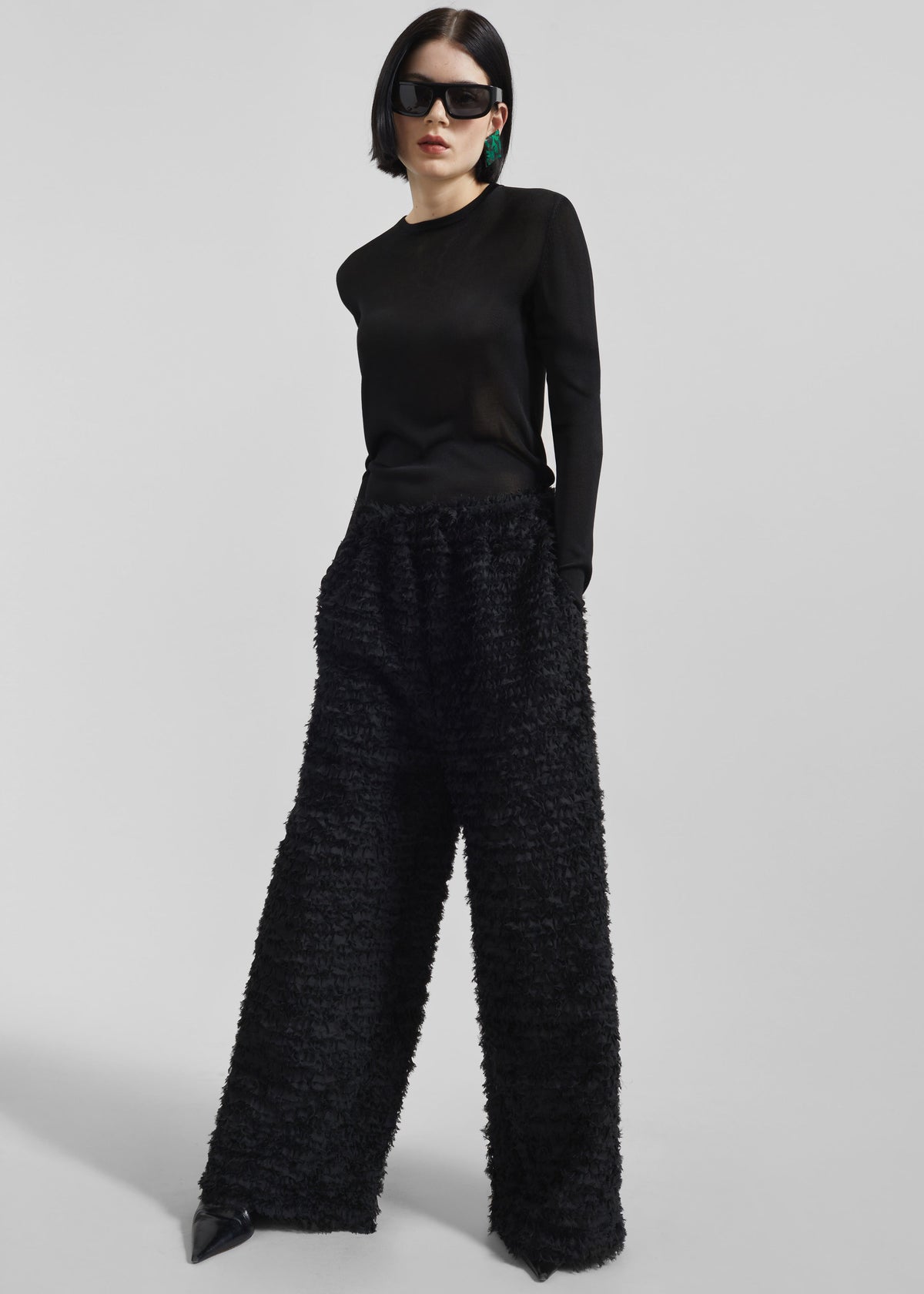 Sonny Ruffled Pants - Black - 4