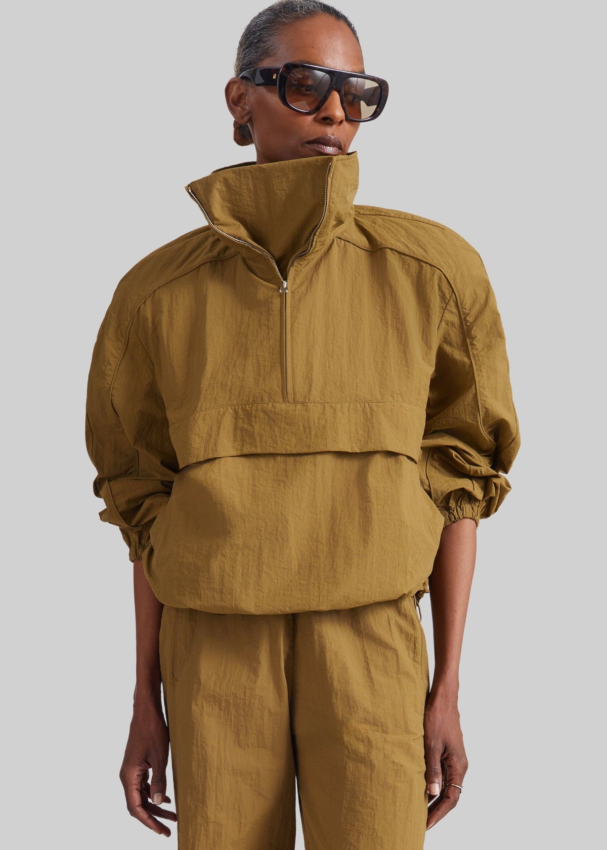 Shop the look image for Sora Funnel Neck Anorak - Pale Olive