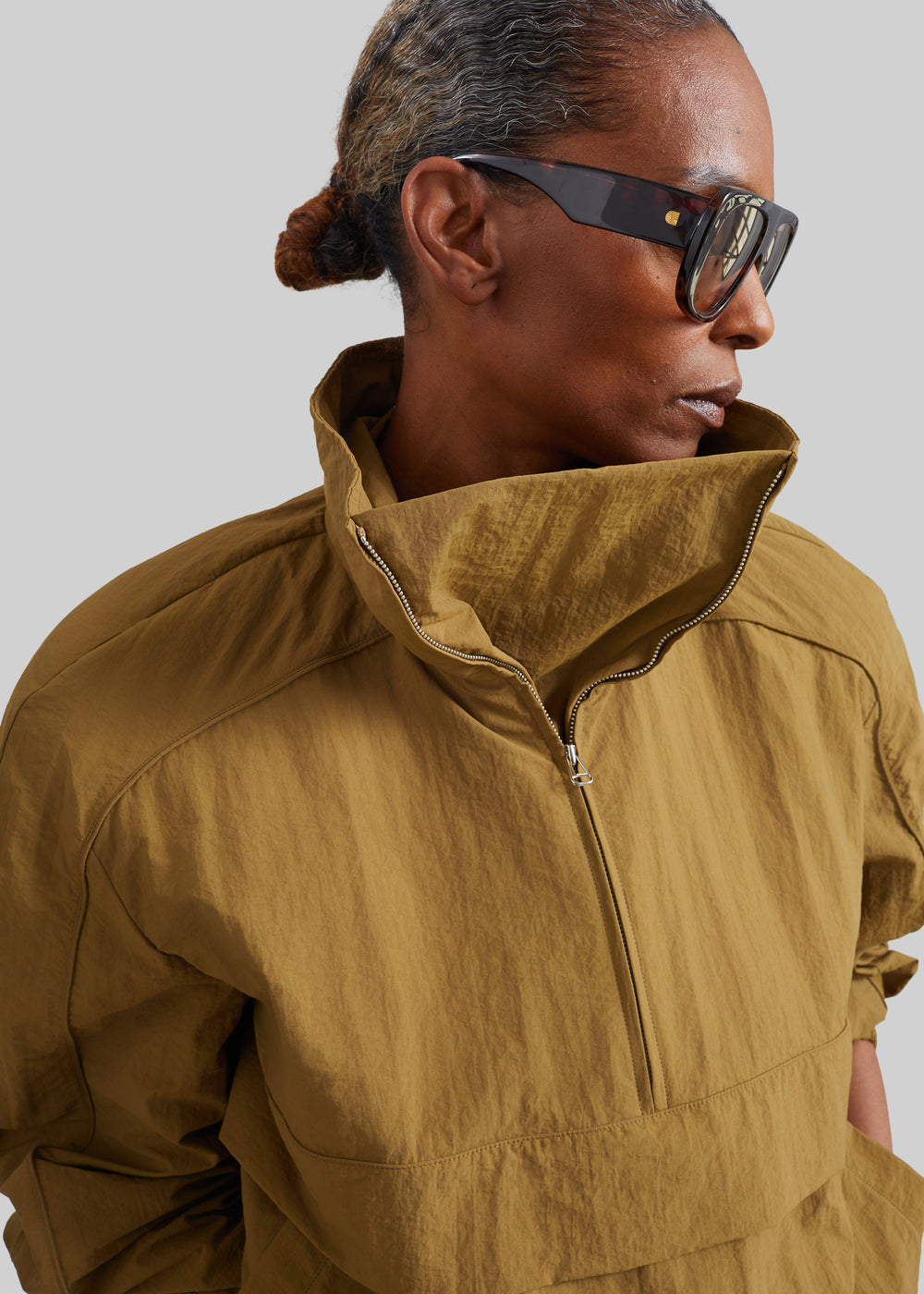 Anorak Sora à col cheminée - Olive pâle - 1