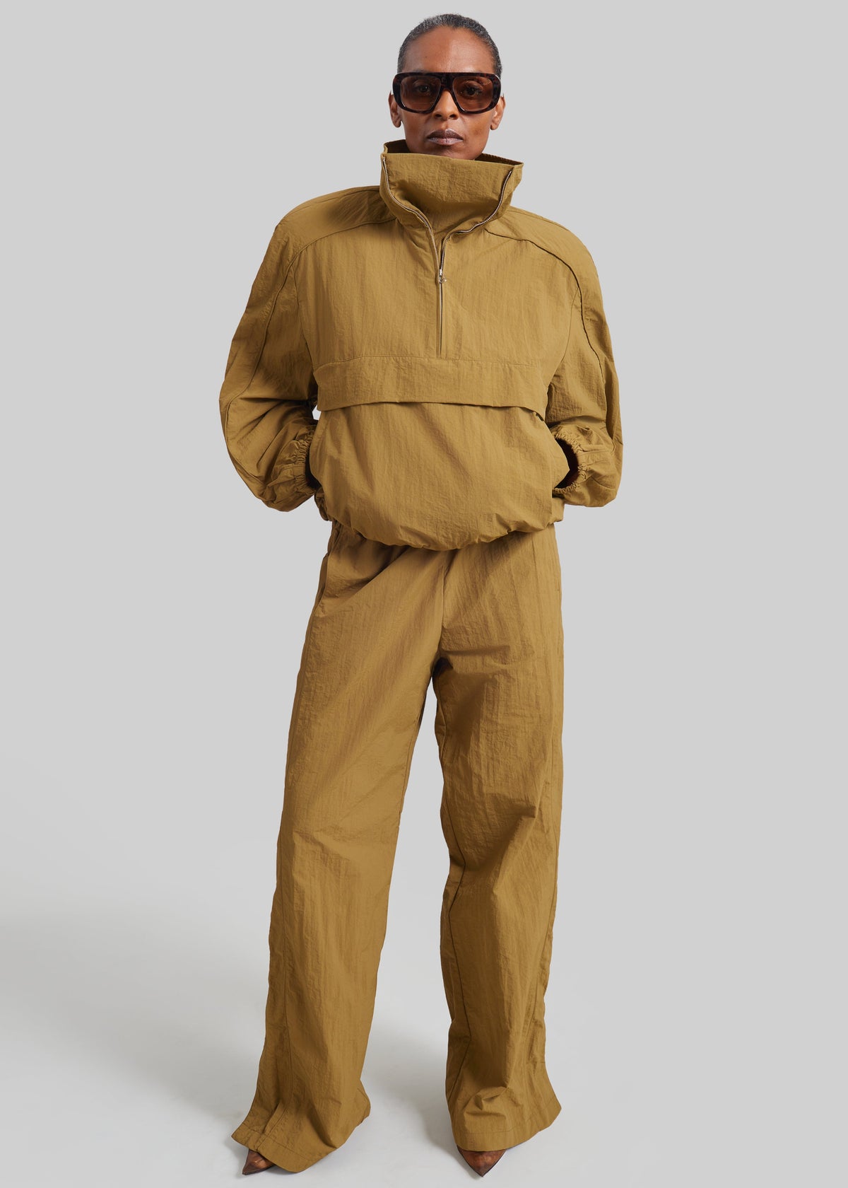 Sora Funnel Neck Anorak - Pale Olive