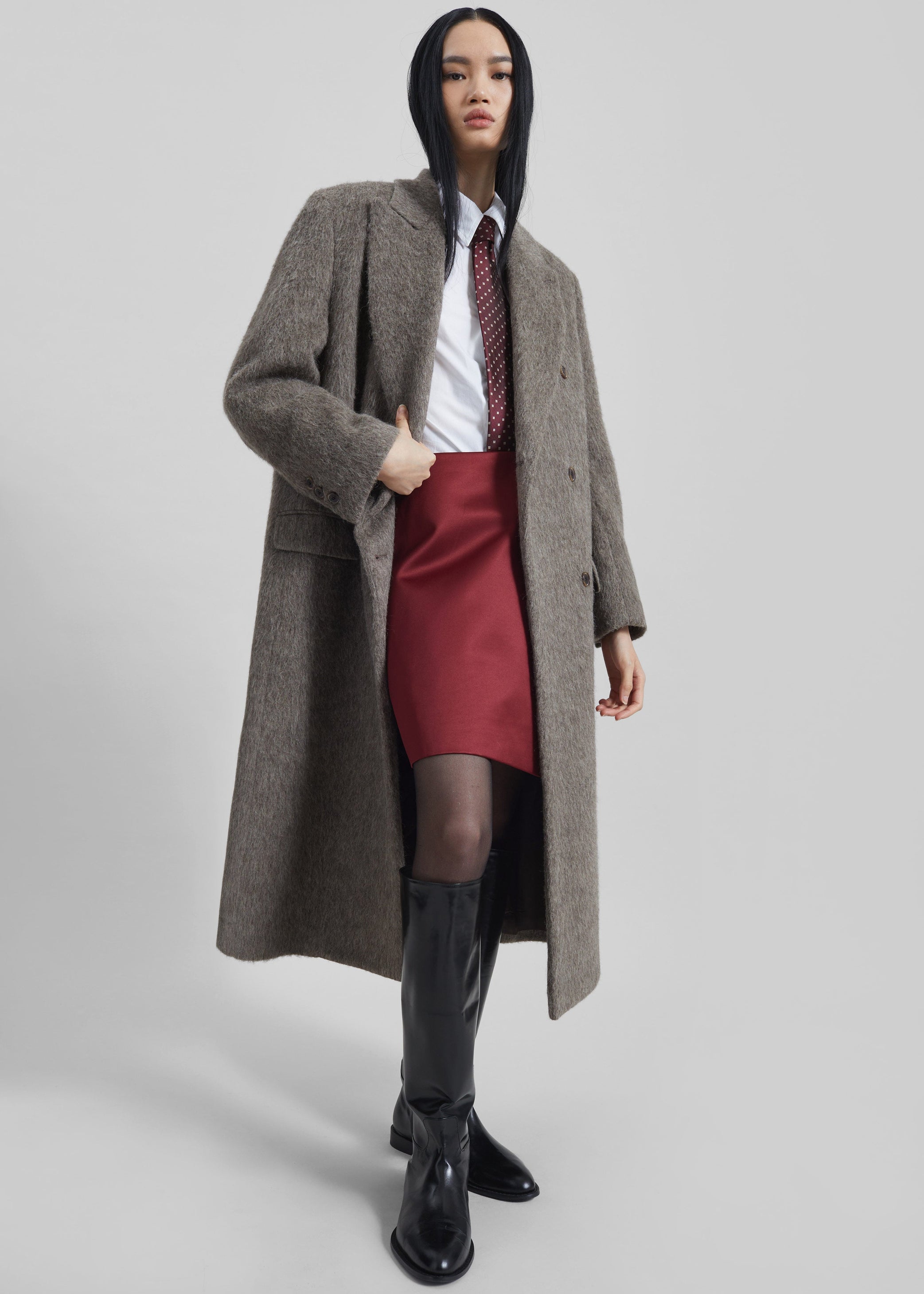 Shop the look image for Sormark Brushed Wool Coat - Taupe