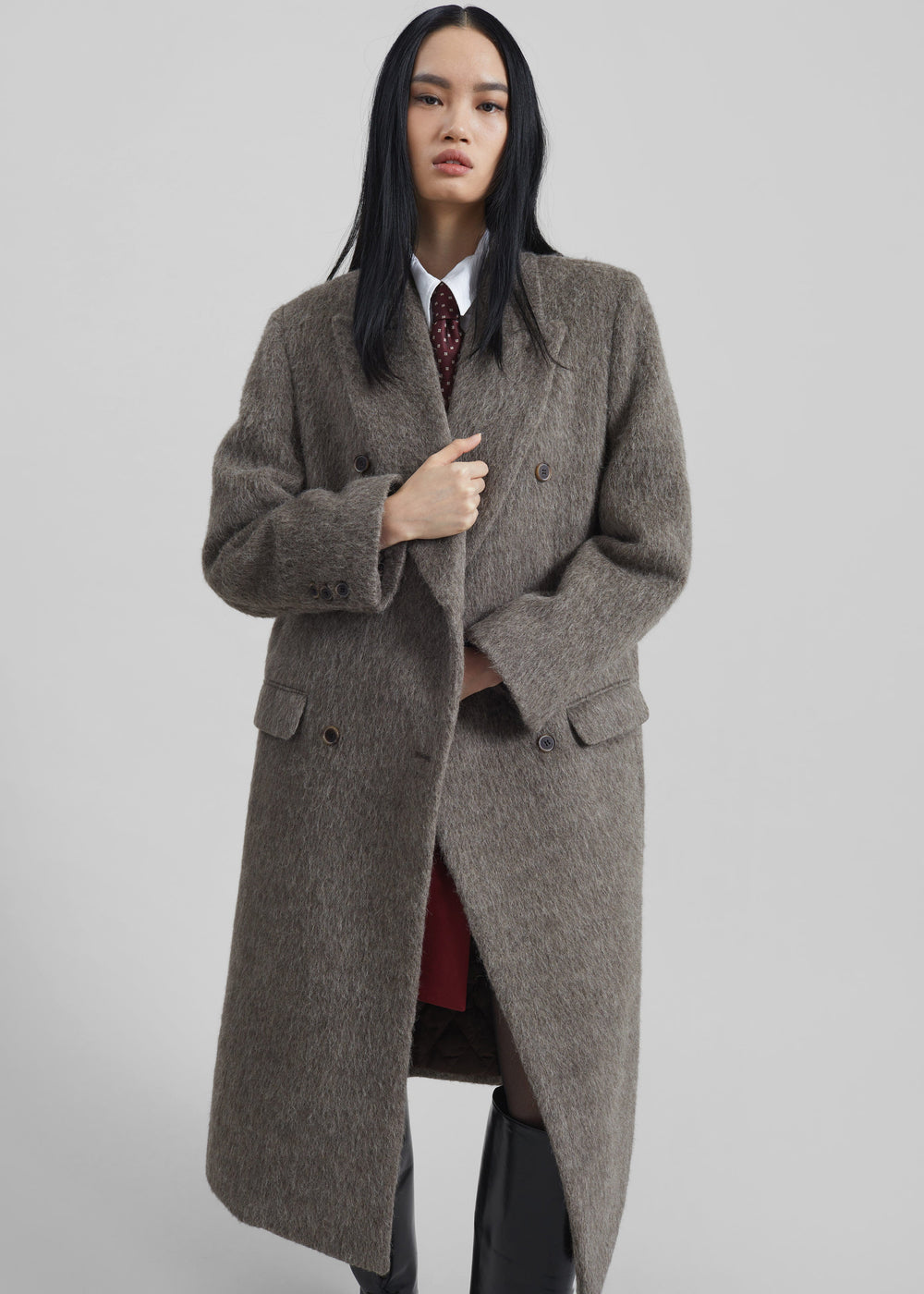 Sormark Brushed Wool Coat - Taupe - 1
