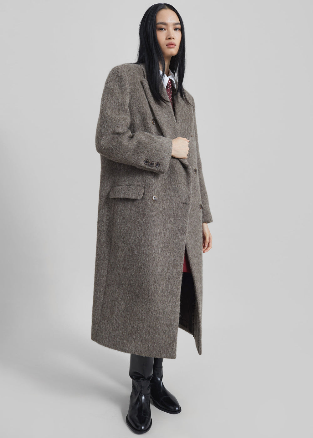 Sormark Brushed Wool Coat - Taupe