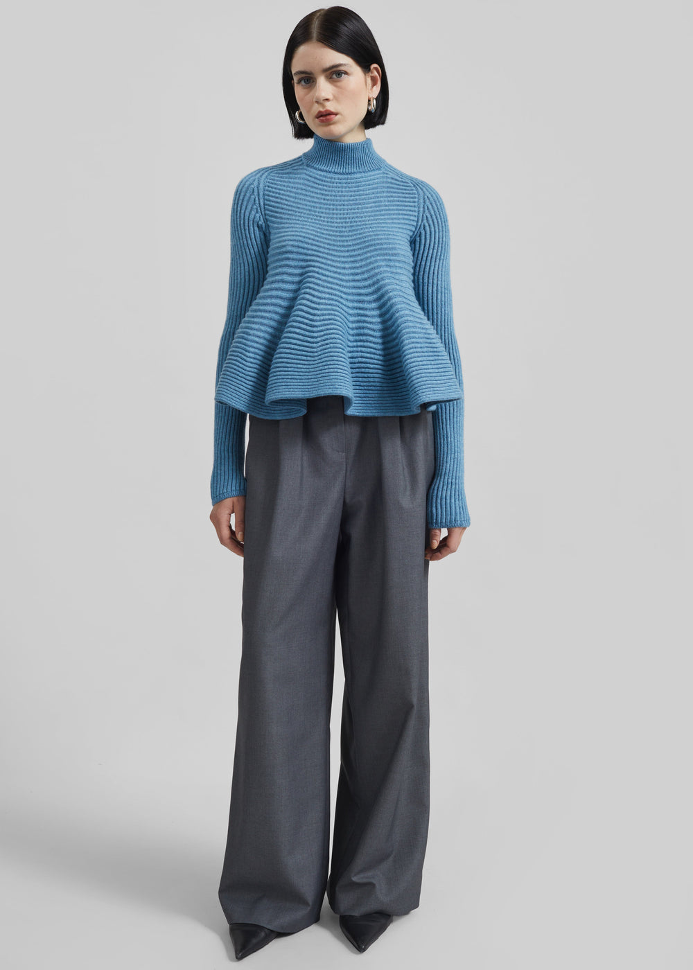 Sportmax Astice Babydoll Wool Sweater - Blue - 1