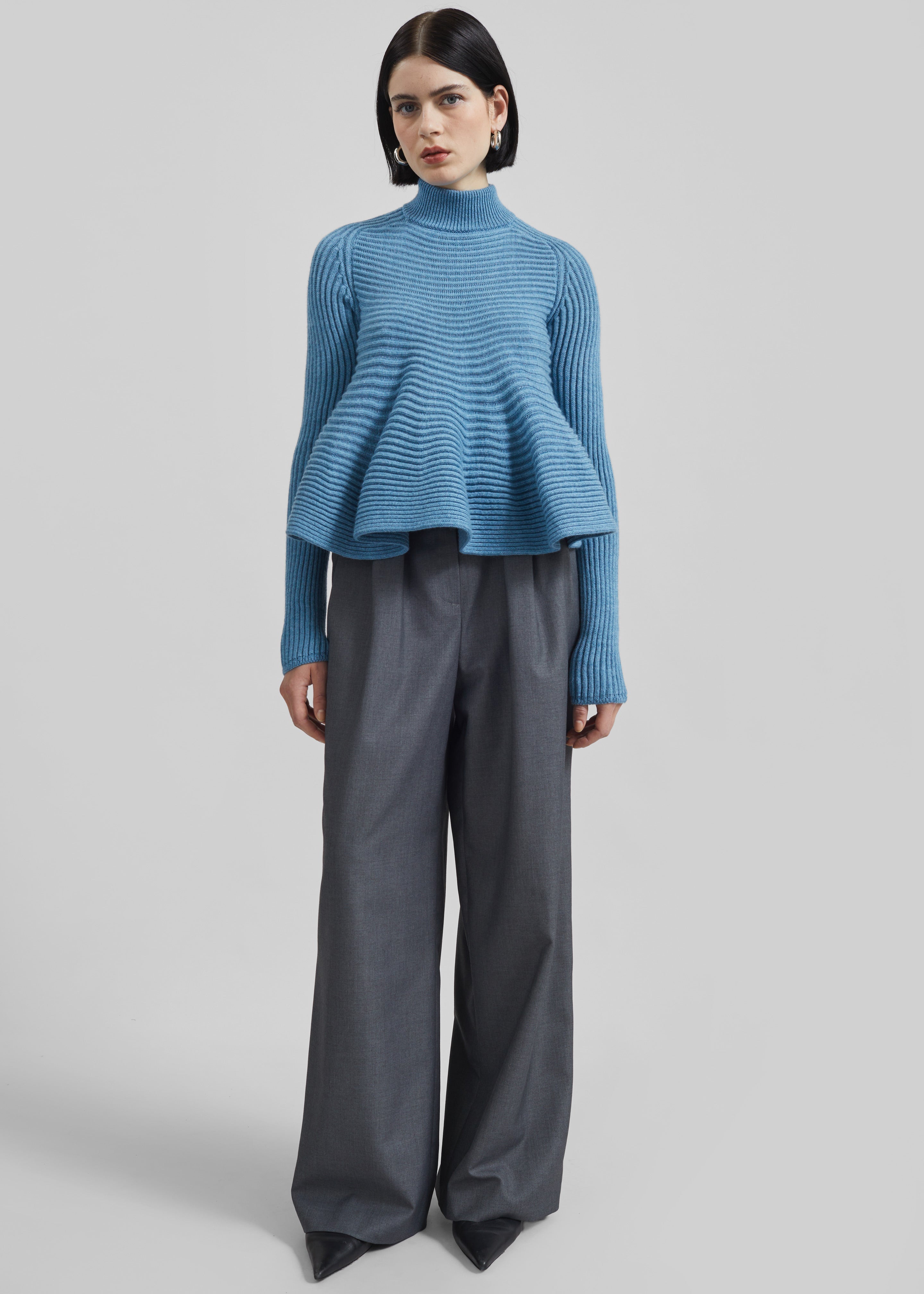 Sportmax Astice Babydoll Wool Sweater - Blue - 2
