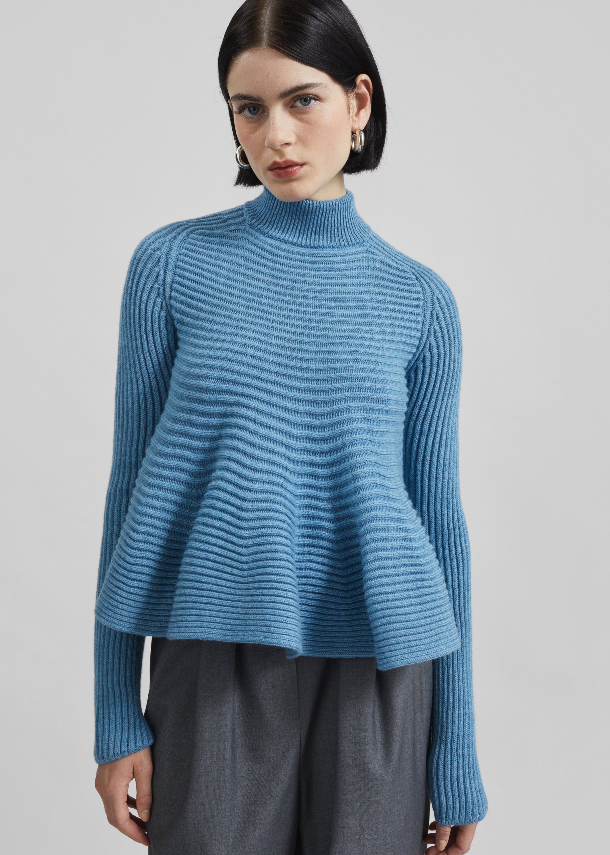 Sportmax Astice Babydoll Wool Sweater - Blue - 4