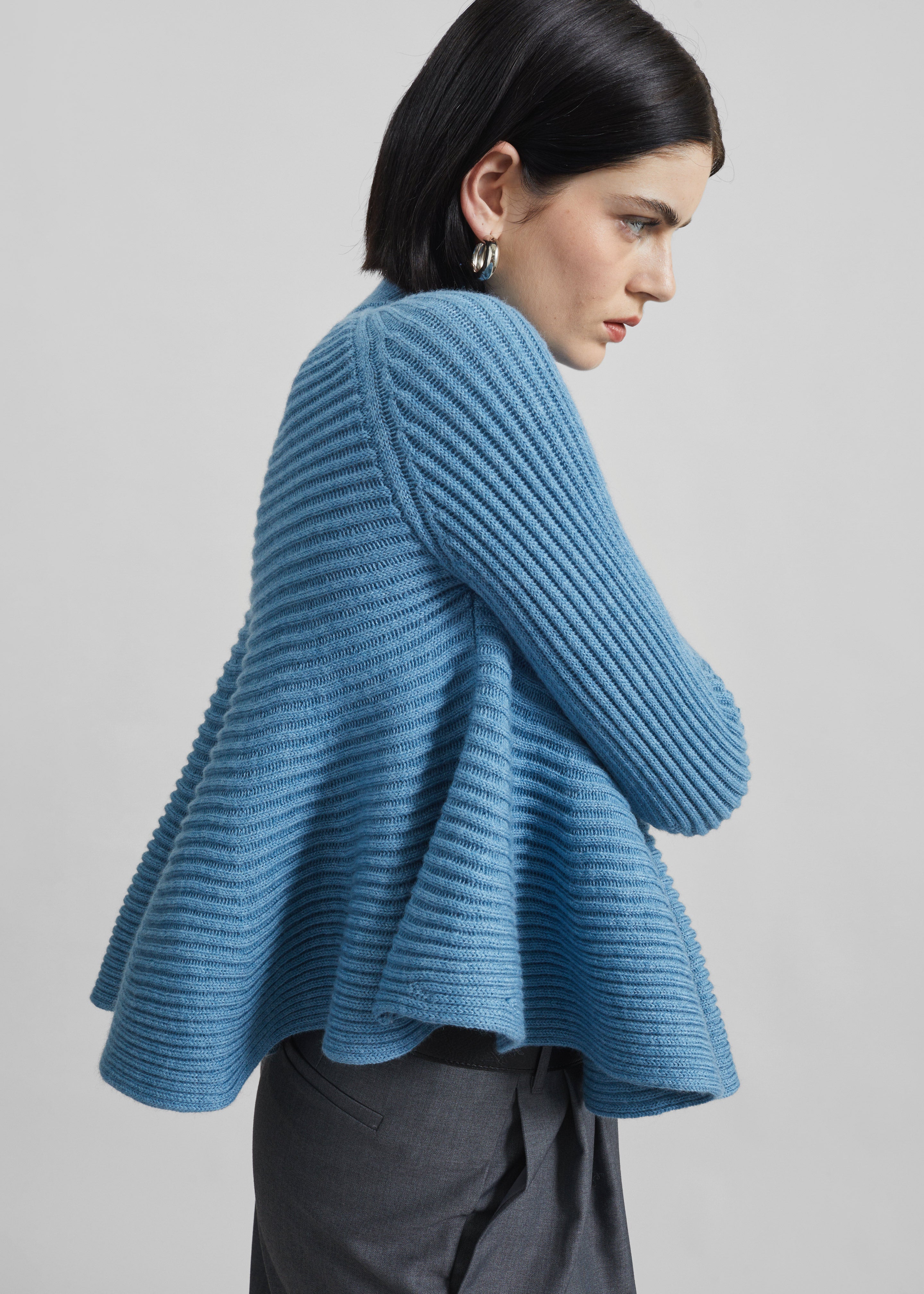 Sportmax Astice Babydoll Wool Sweater - Blue - 3