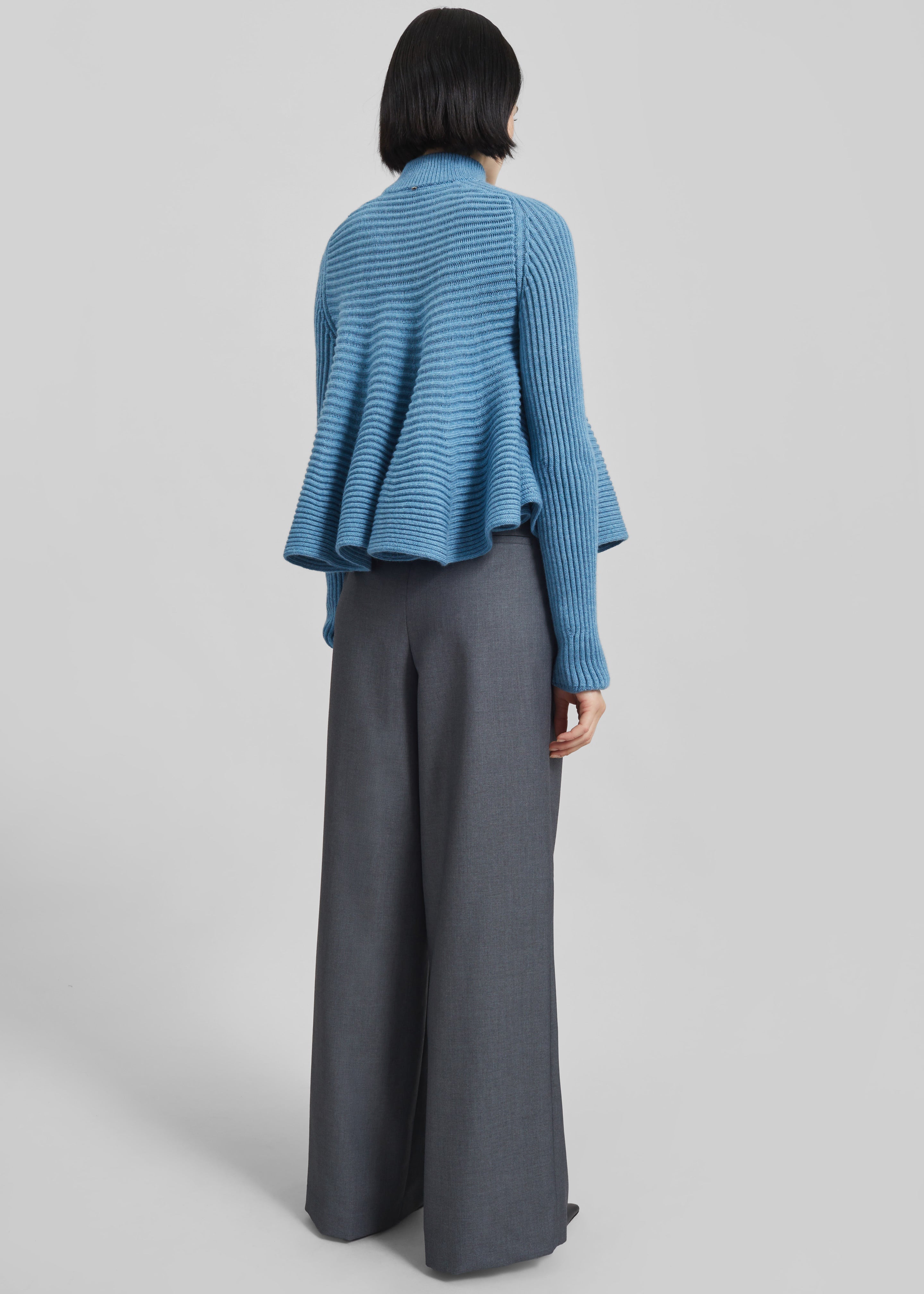 Sportmax Astice Babydoll Wool Sweater - Blue - 6
