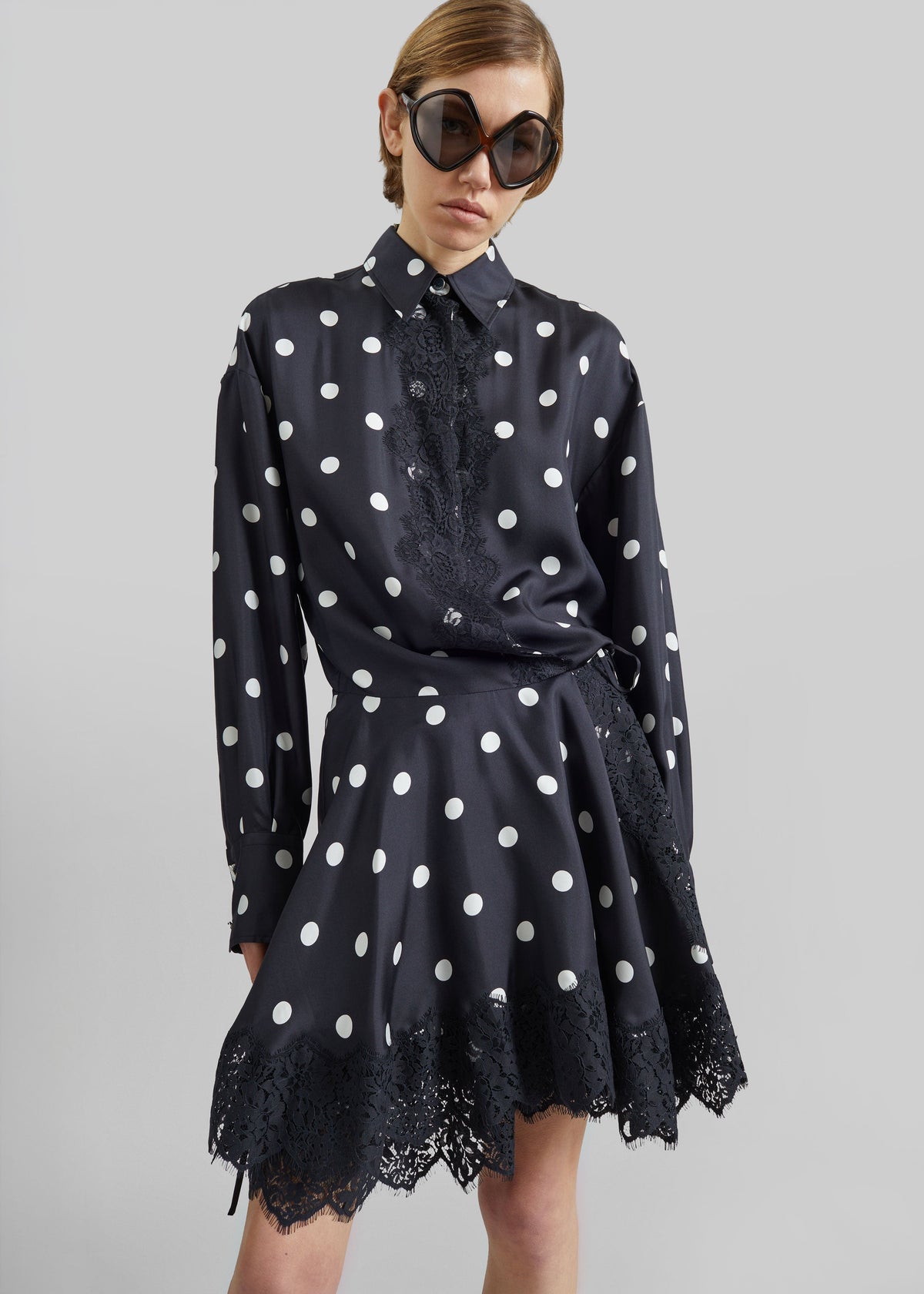 Sportmax Bosso Lace Detail Short Dress - Black - 2