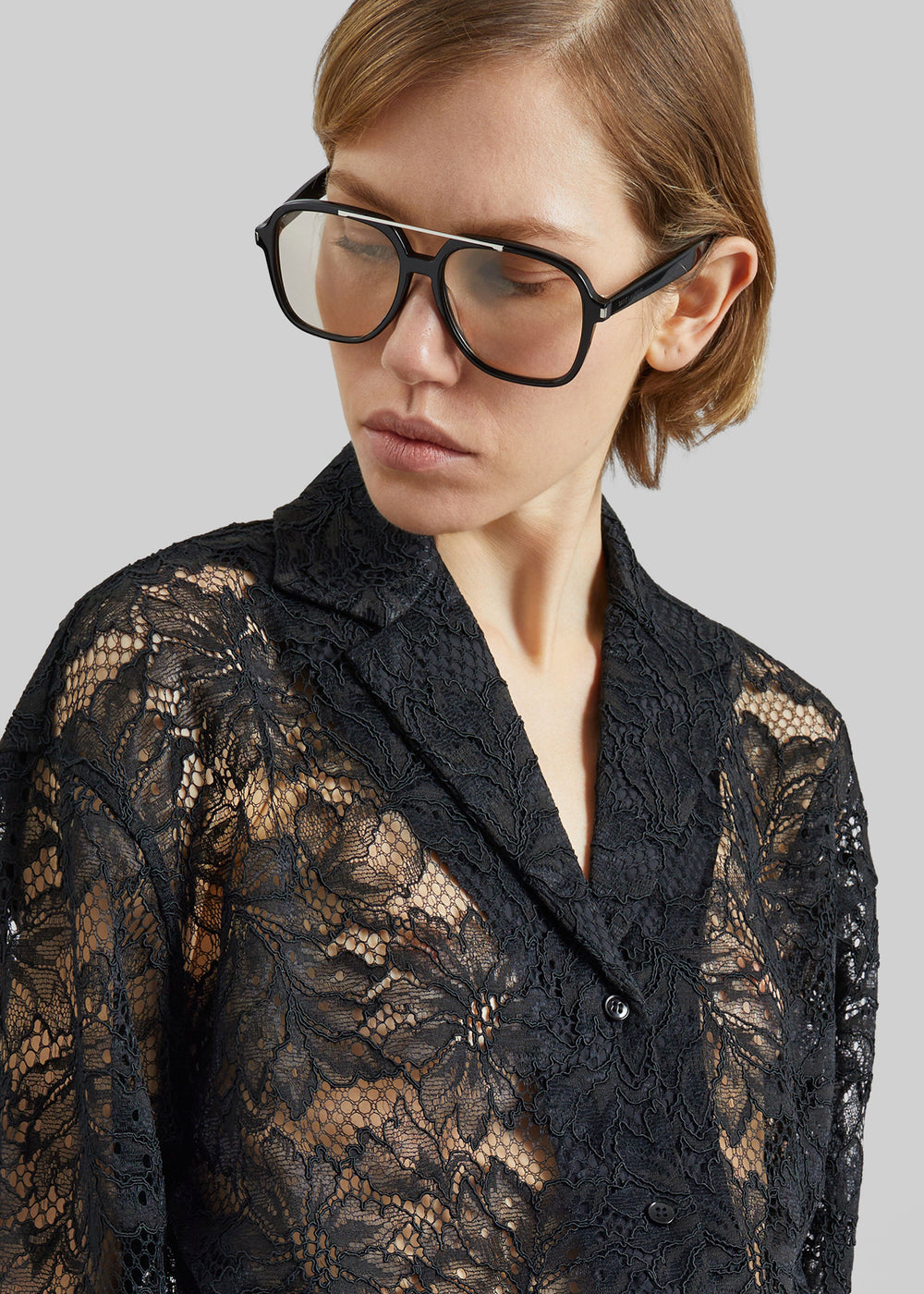 Sportmax Cachi Floral Lace Shirt - Black - 1