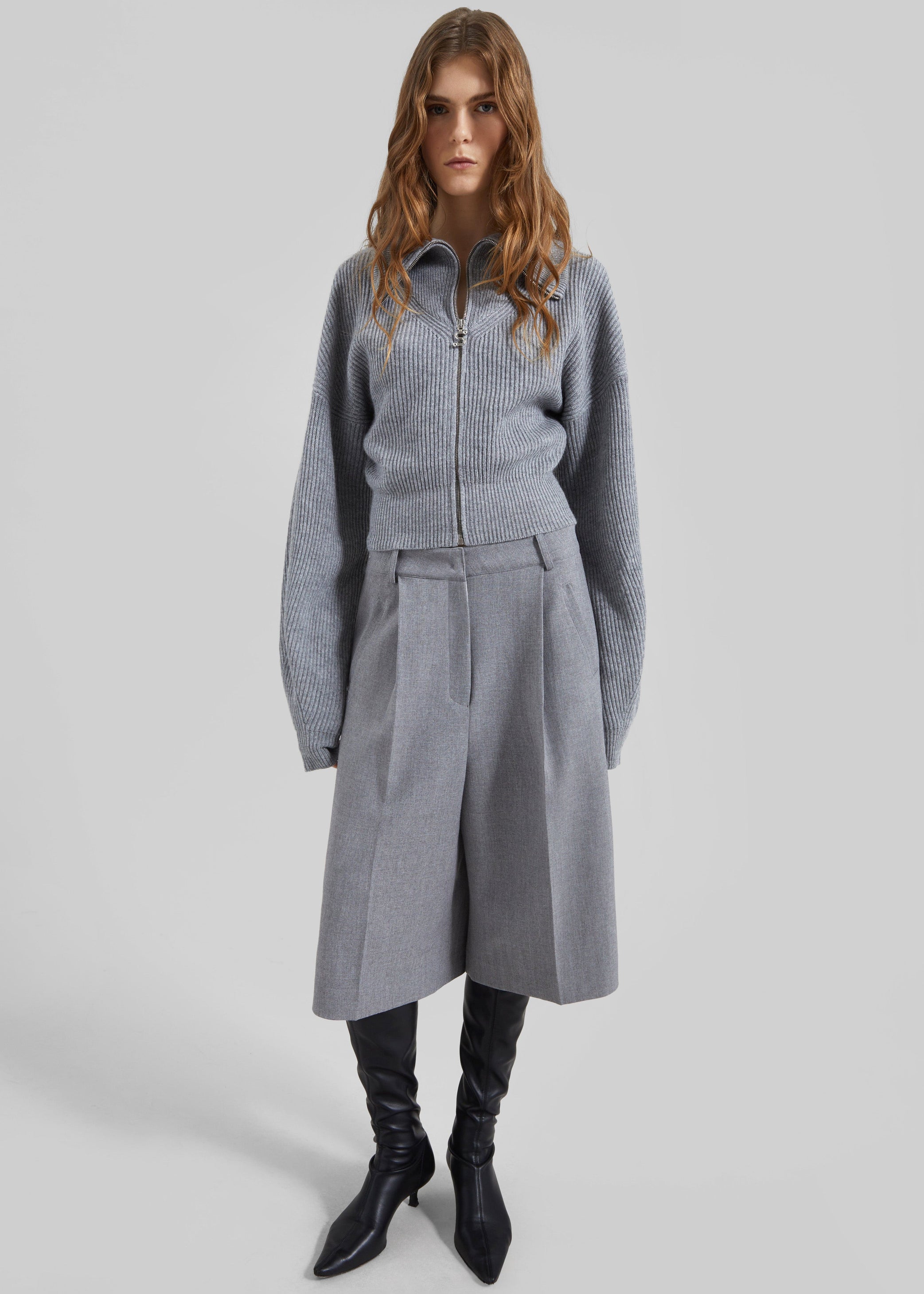 Shop the look image for Sportmax Calipso Cashmere - Blend Cardigan - Medium Grey