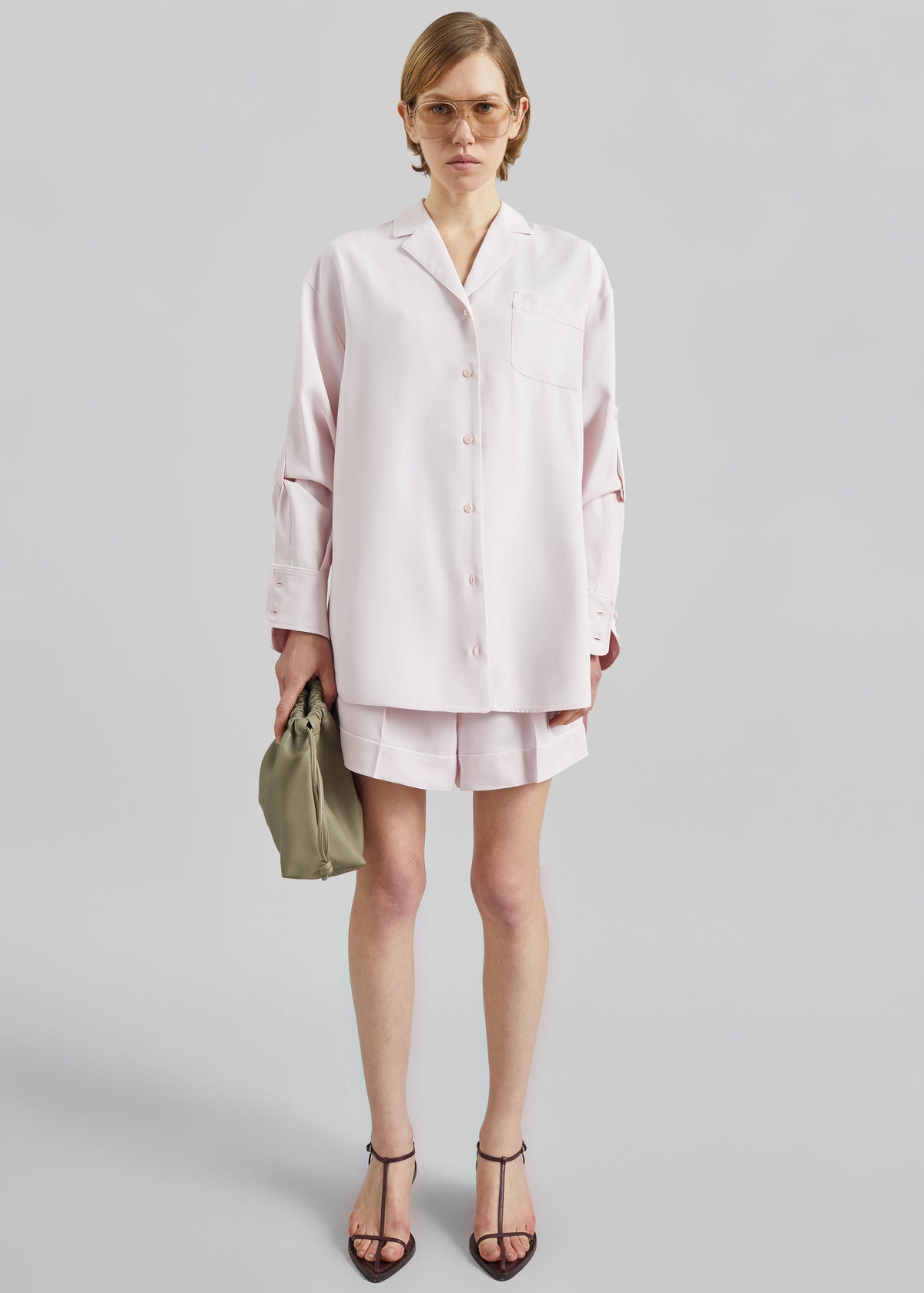 Sportmax Cocco Satin Overshirt - Pink - 4