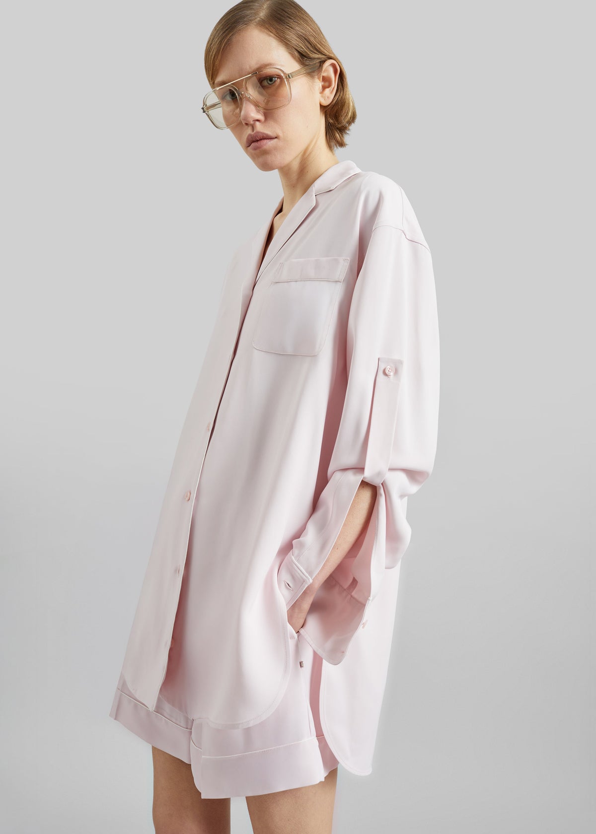 Sportmax Cocco Satin Overshirt - Pink - 2