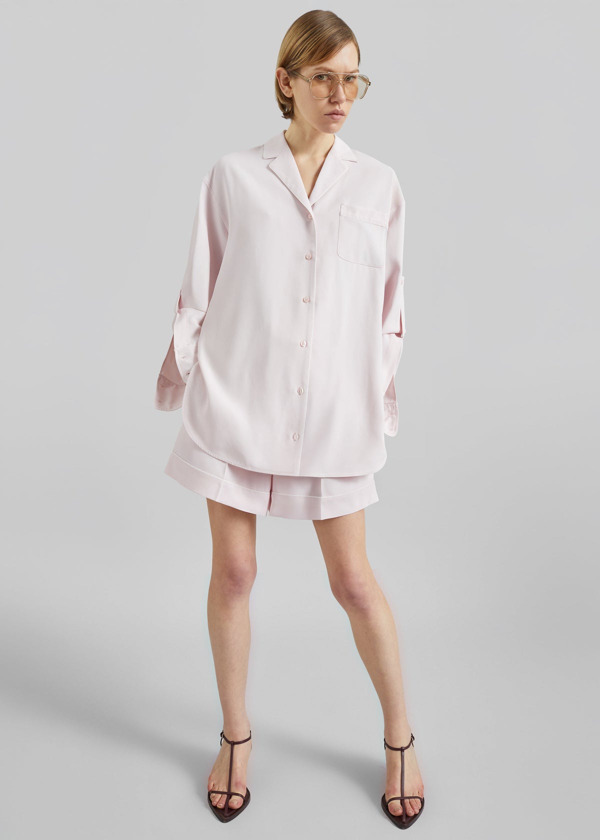 Sportmax Crespo Satin Shorts - Pink - 4