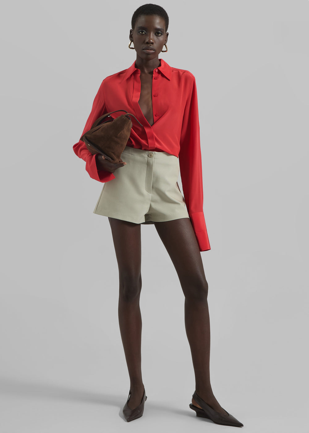 Sportmax Silk Crêpe Gemona Shirt - Red