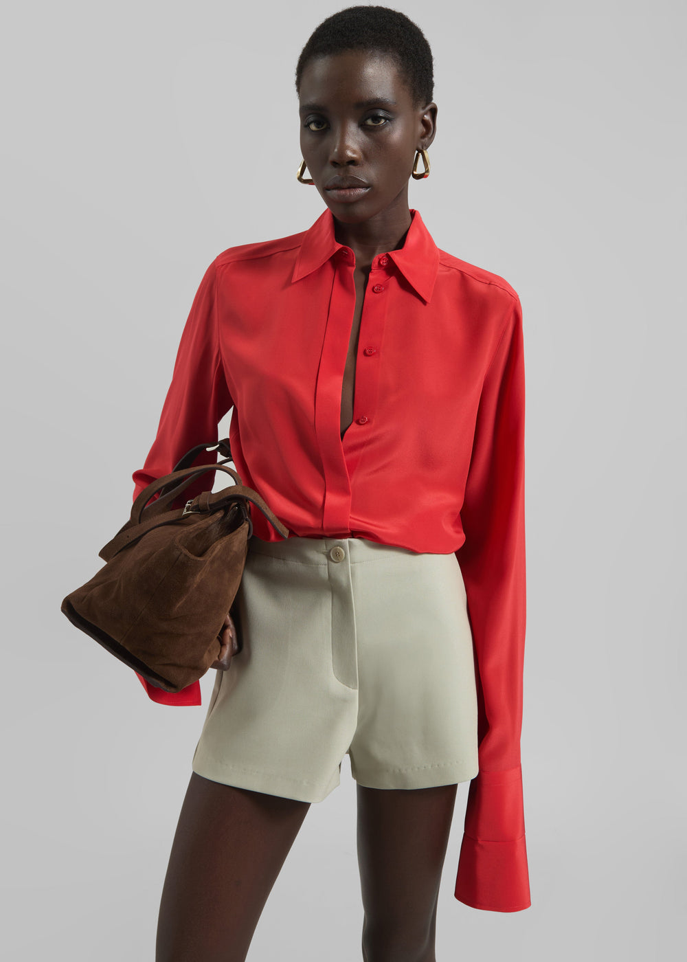 Sportmax Silk Crêpe Gemona Shirt - Red - 1