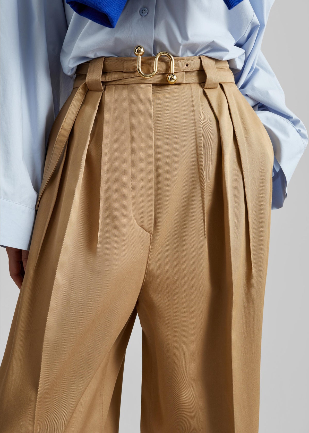 Sportmax Idoneo Oversized Gabardine Trousers - Biscuit - 3