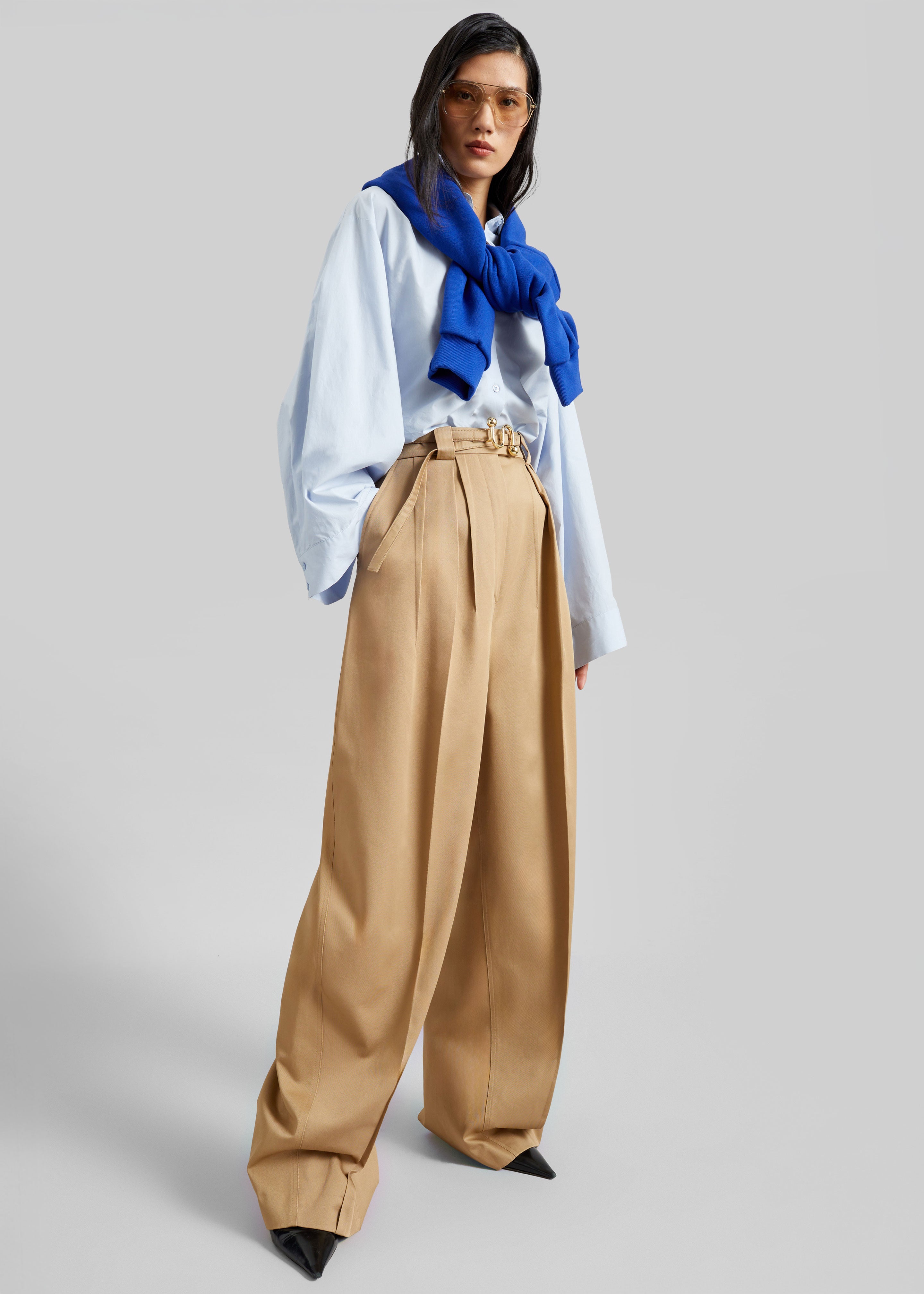 Sportmax Idoneo Oversized Gabardine Trousers - Biscuit - 4