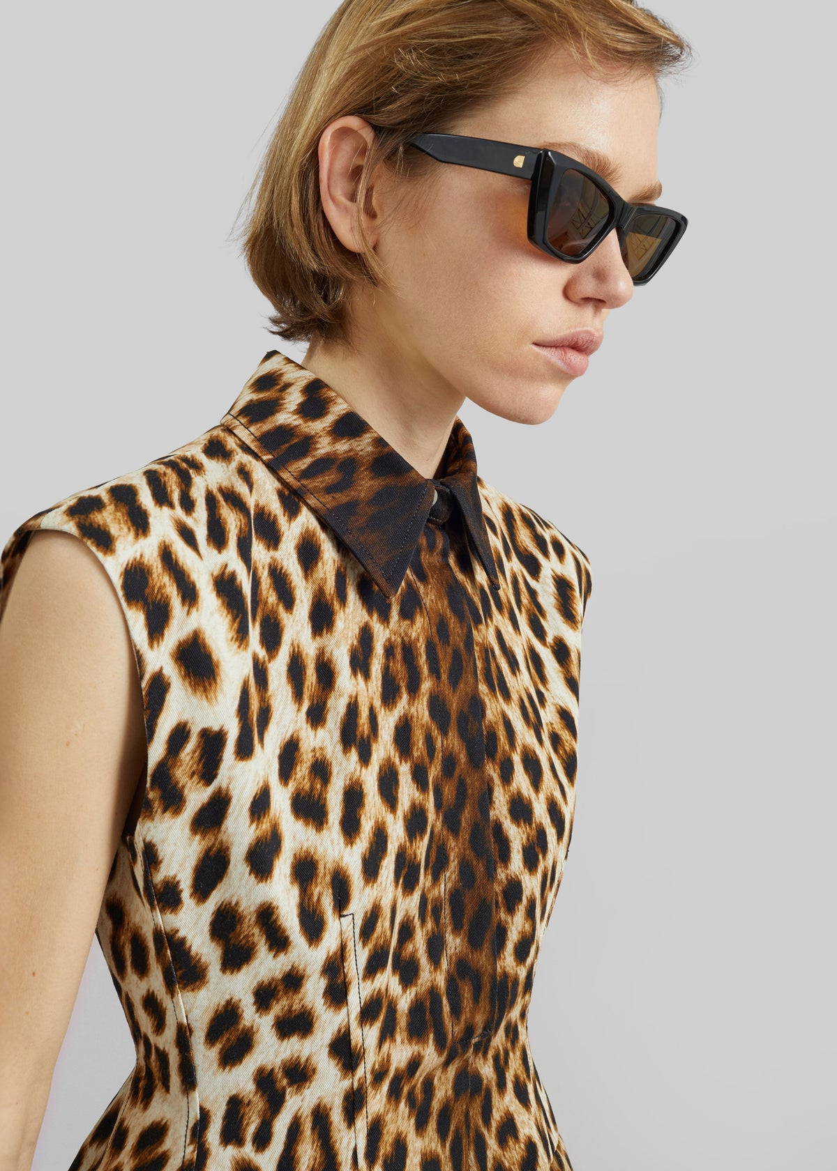 Sportmax Lonza Sleeveless Hourglass Dress - Leopard