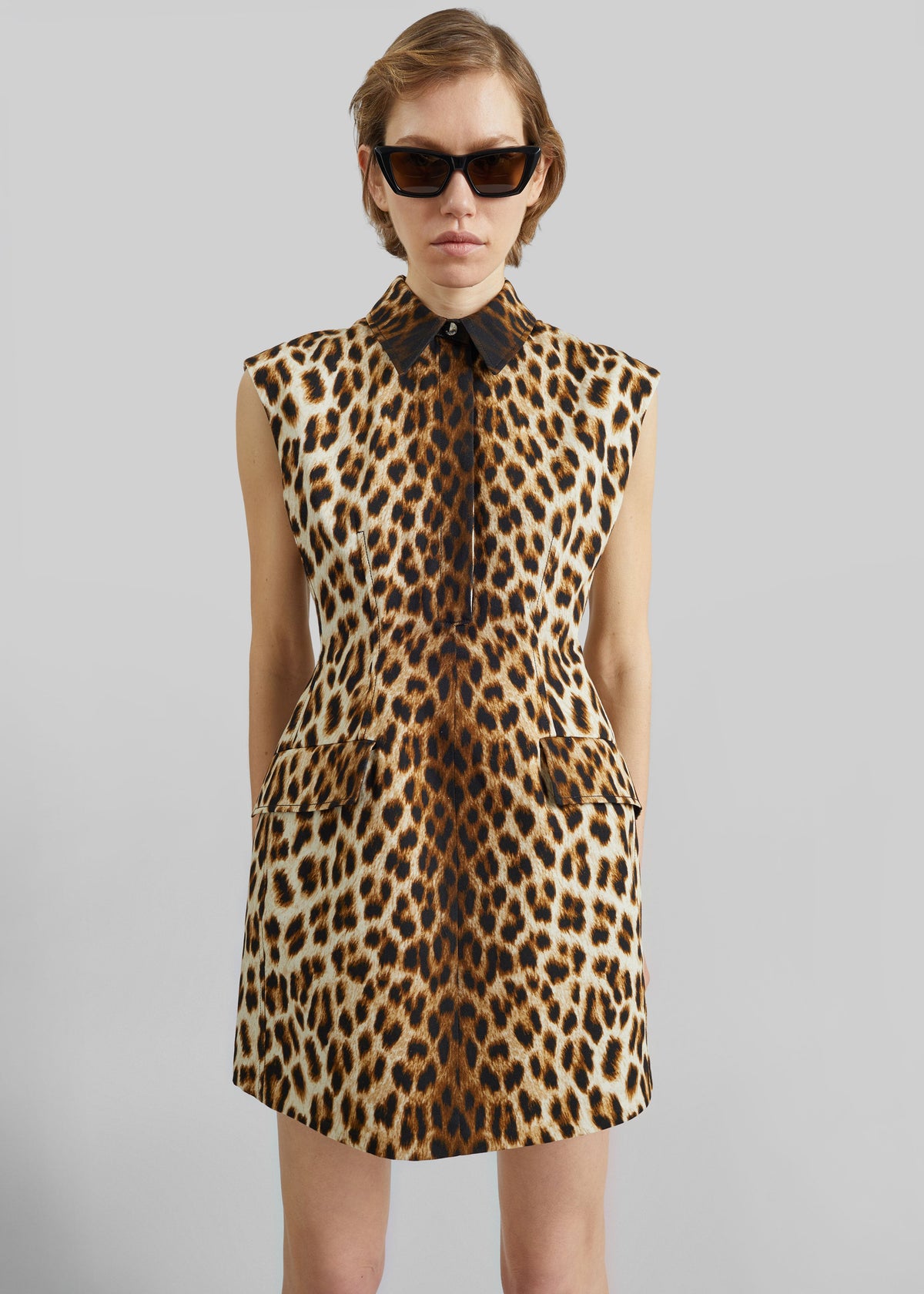 Sportmax Lonza Sleeveless Hourglass Dress - Leopard