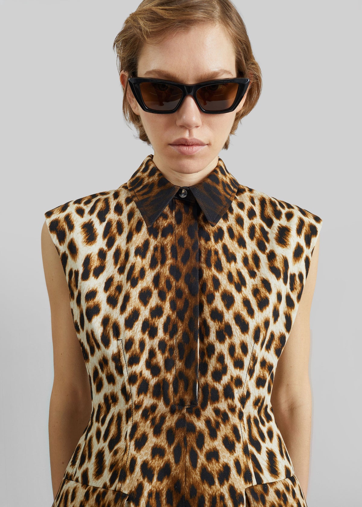 Sportmax Lonza Sleeveless Hourglass Dress - Leopard