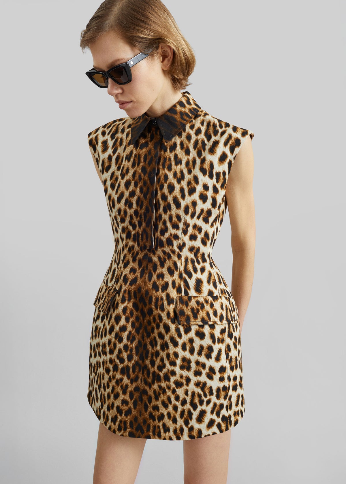 Sportmax Lonza Sleeveless Hourglass Dress - Leopard