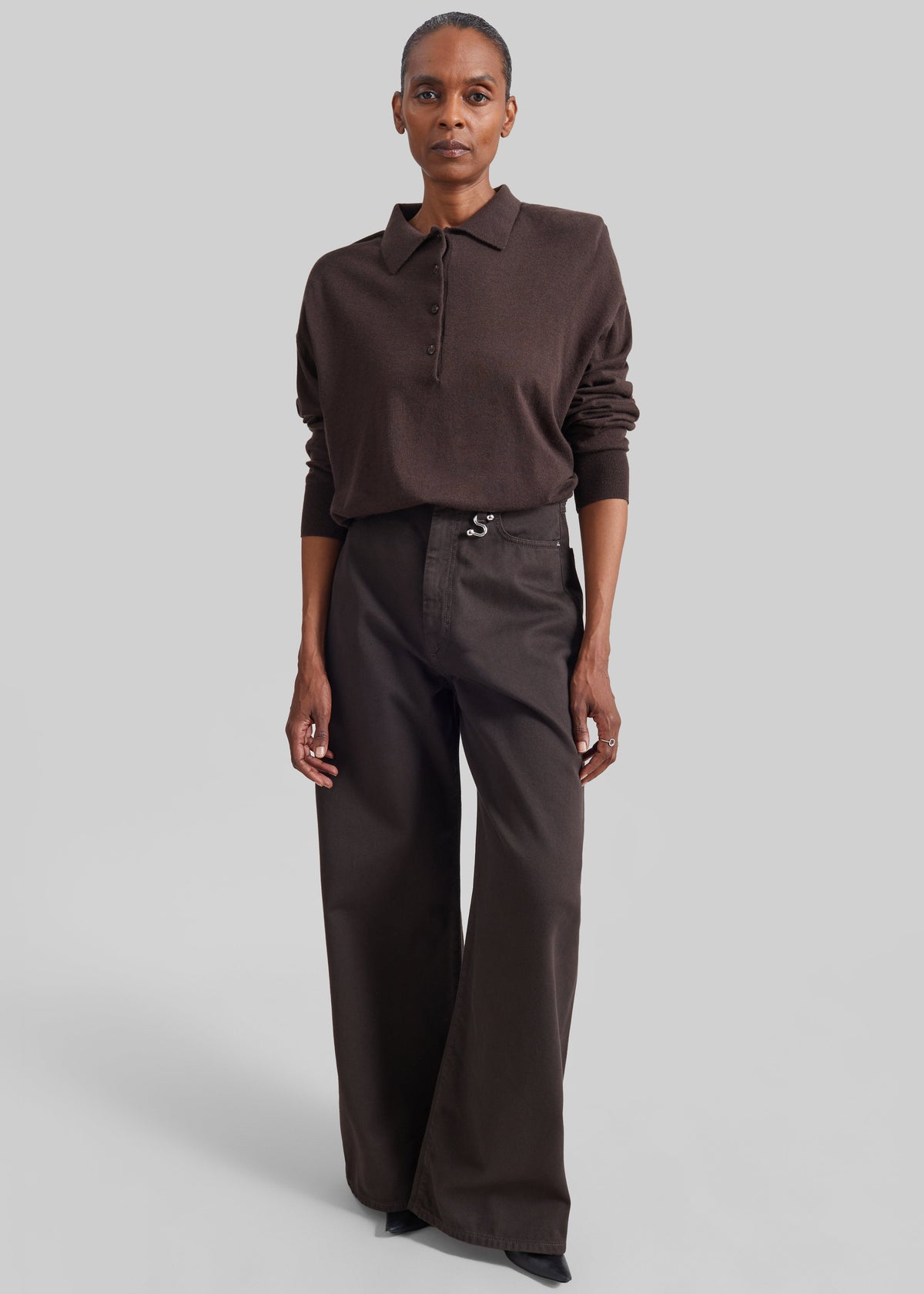 Sportmax Siamese Oversized Jeans - Chocolate