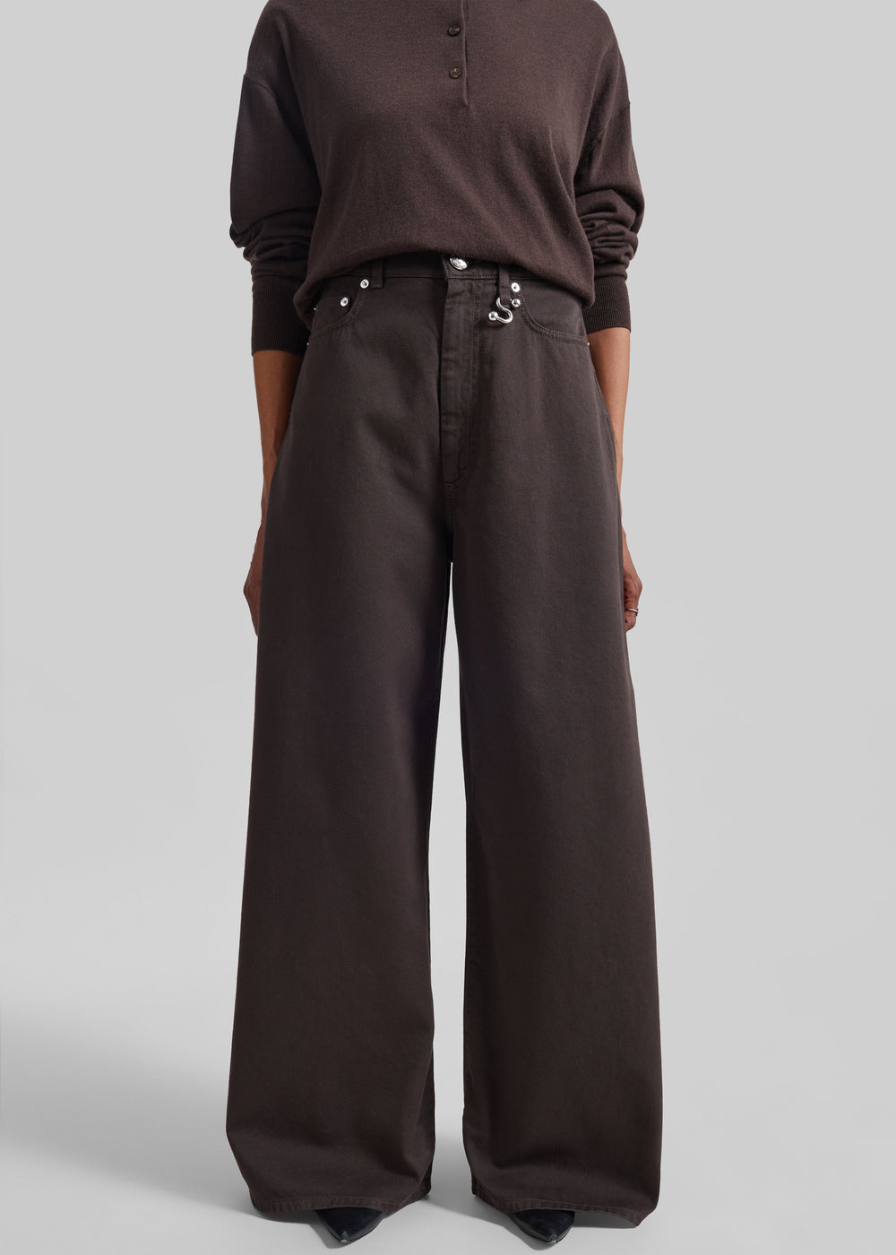 Sportmax Siamese Oversized Jeans - Chocolate - 1