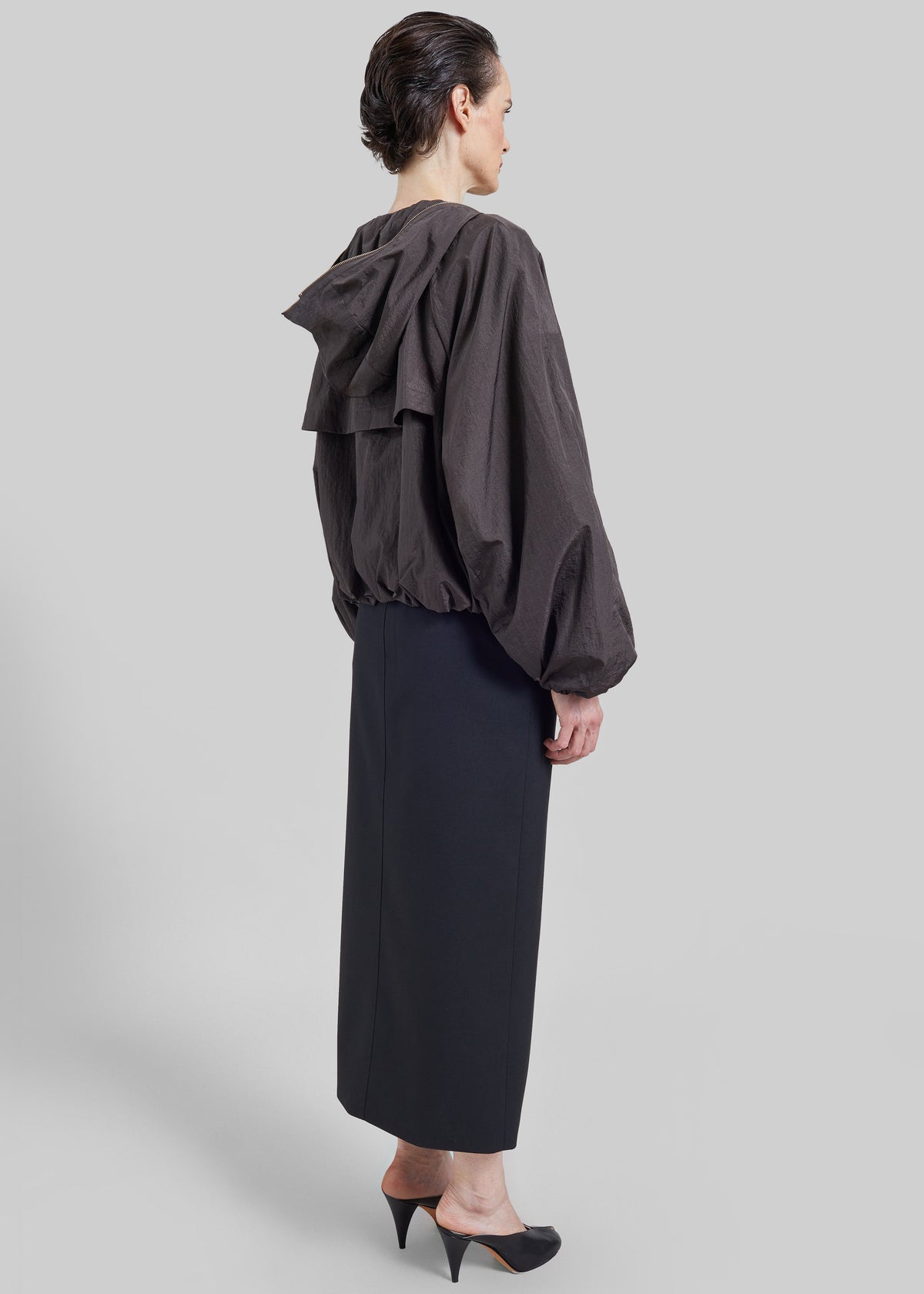 Sportmax Ronchi Short Crinkled Raincoat - Dark Brown
