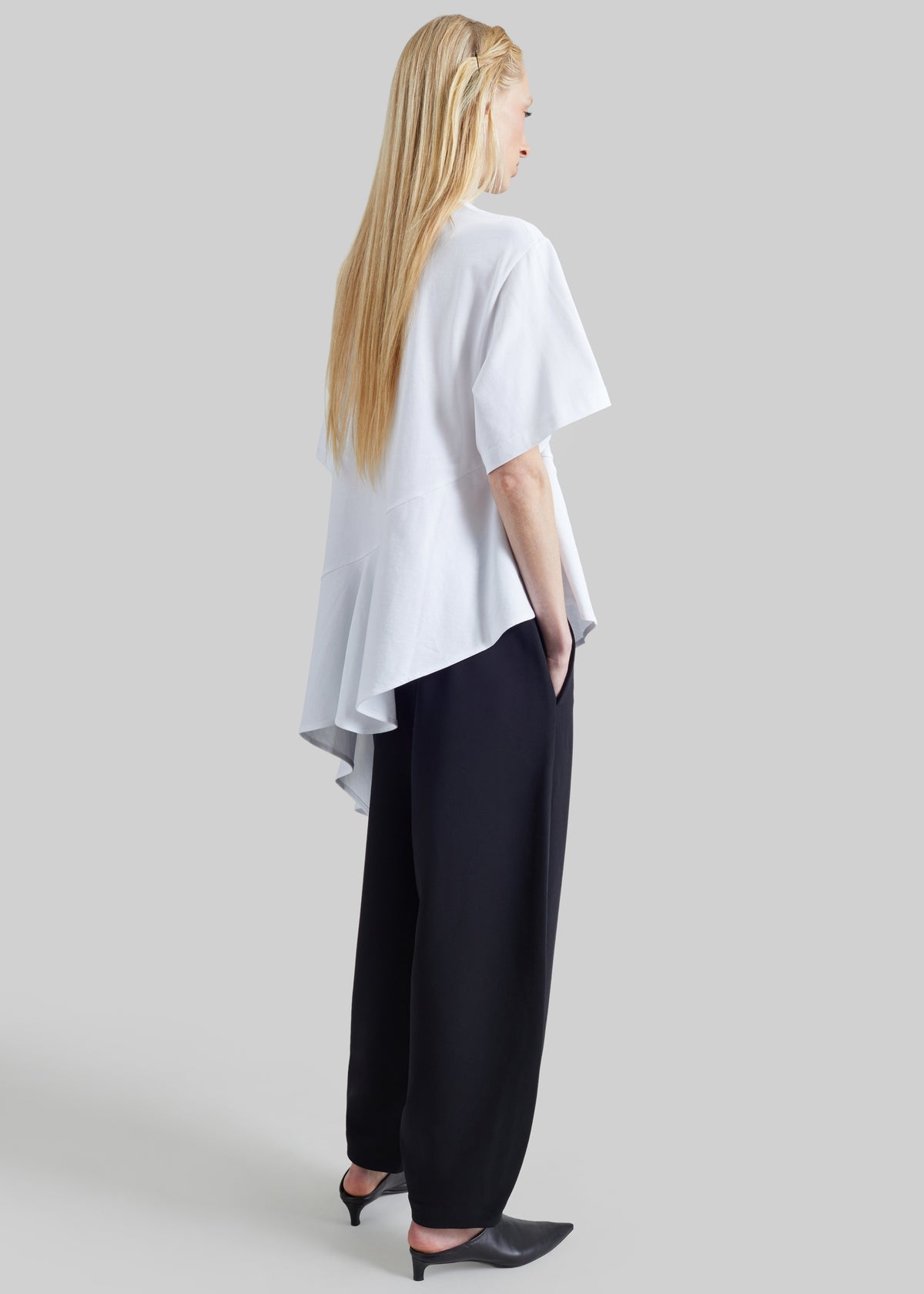 Sportmax Tacco Asymmetrical Cotton T-Shirt - Optical White