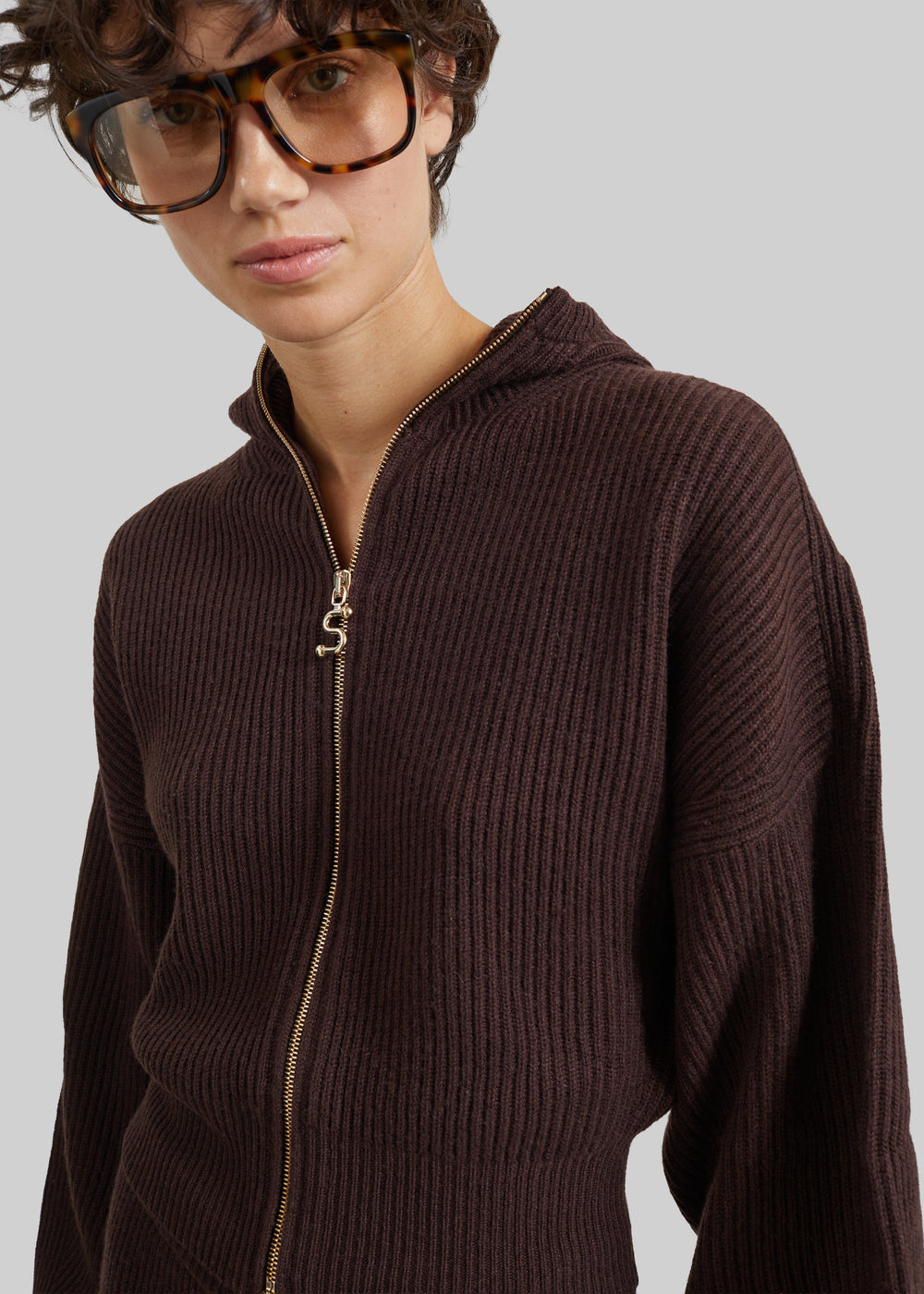 Sportmax cardigan Balco con cappuccio - Cioccolato