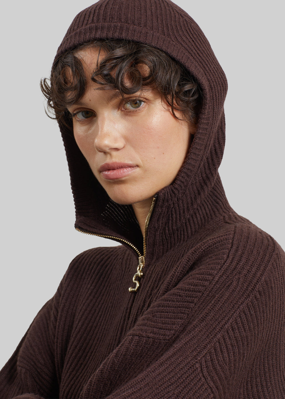 Sportmax cardigan Balco con cappuccio - Cioccolato - 1