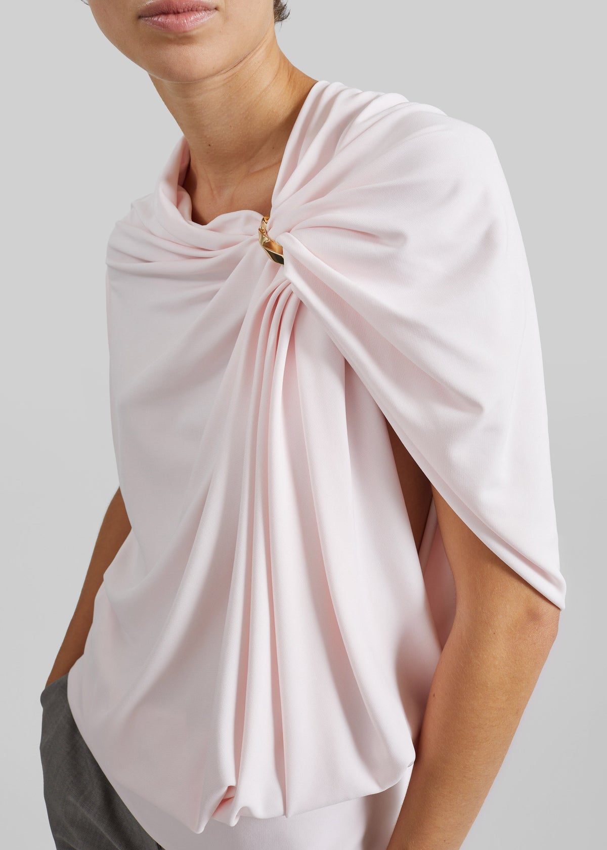 Sportmax Lacuna Draped Fluid Top - Powder
